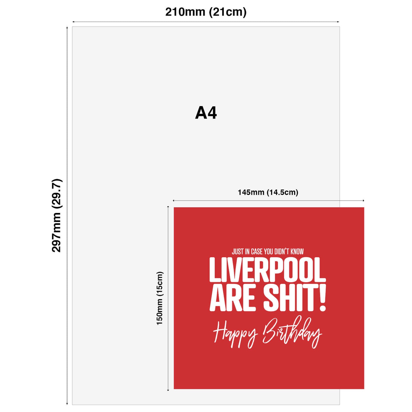 Liverpool Are Shit - Funny Birthday Card