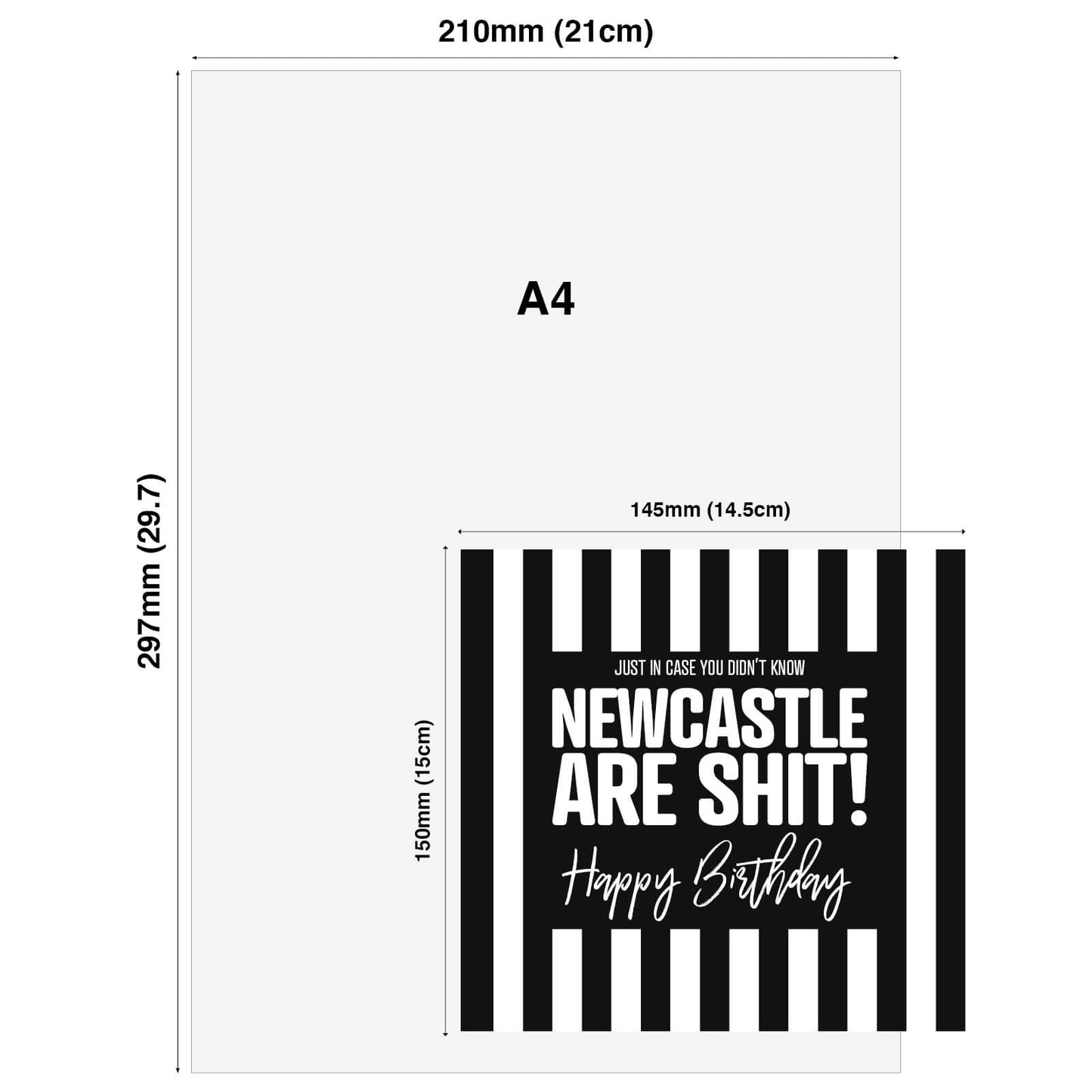 Newcastle Are Shit - Funny Birthday Card