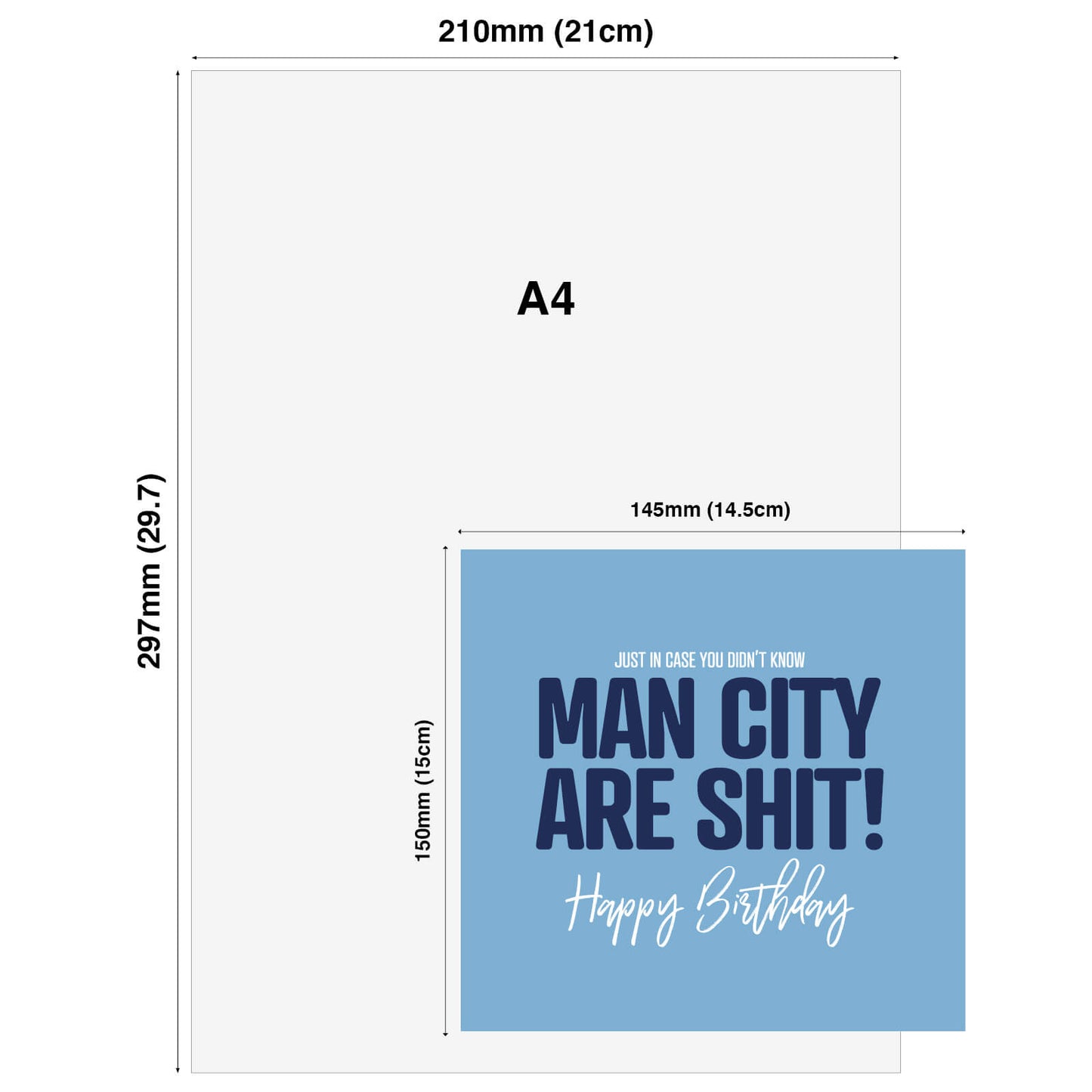 Man City Are Shit - Funny Birthday Card