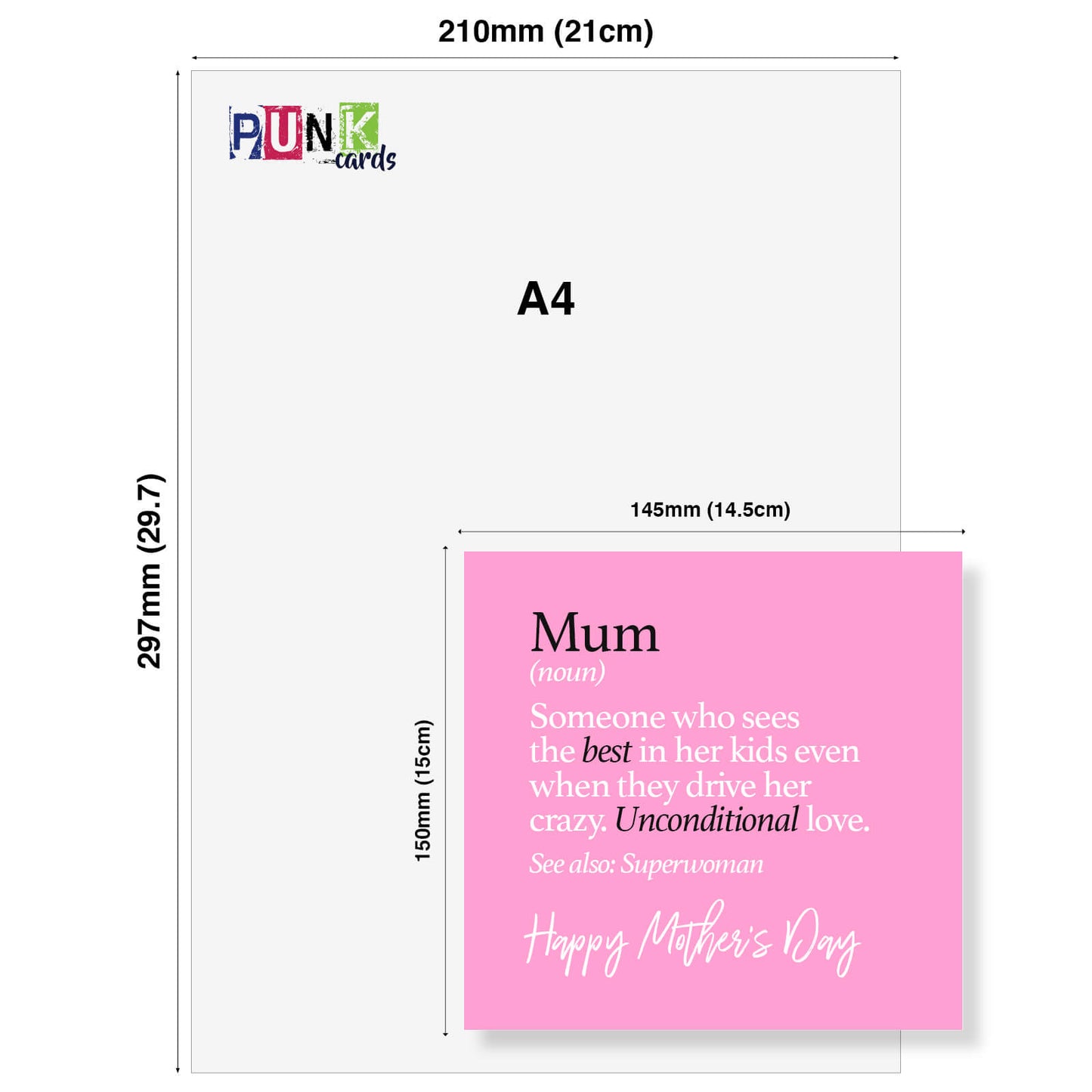 "Mum (noun) – Sees the best in her kids (even the annoying bits)"