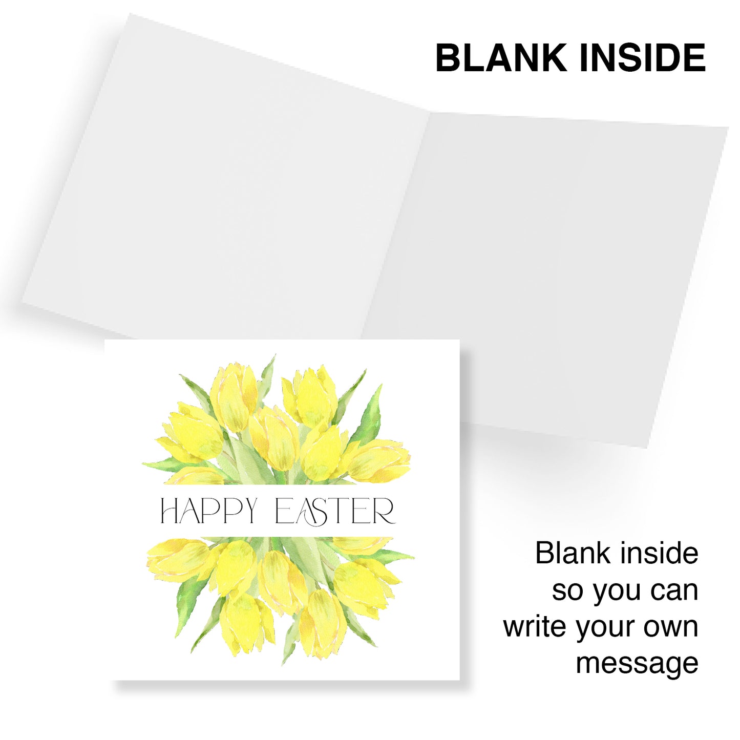 Yellow Tulips Easter Wreath Card