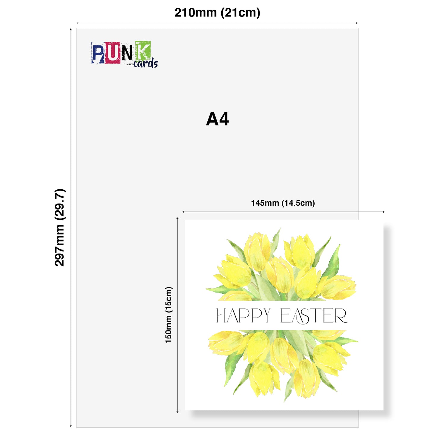 Yellow Tulips Easter Wreath Card
