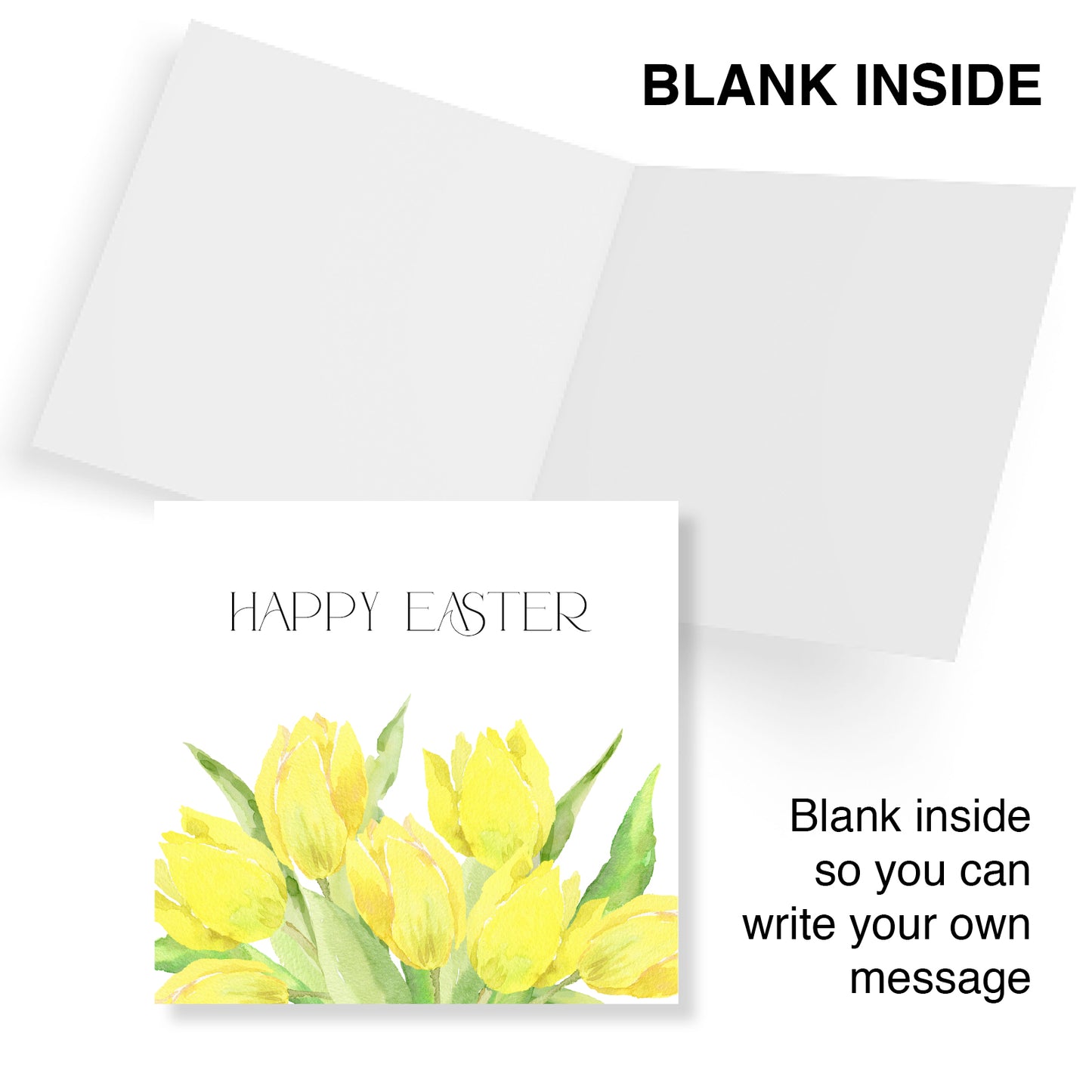 Single Row Yellow Tulips Card