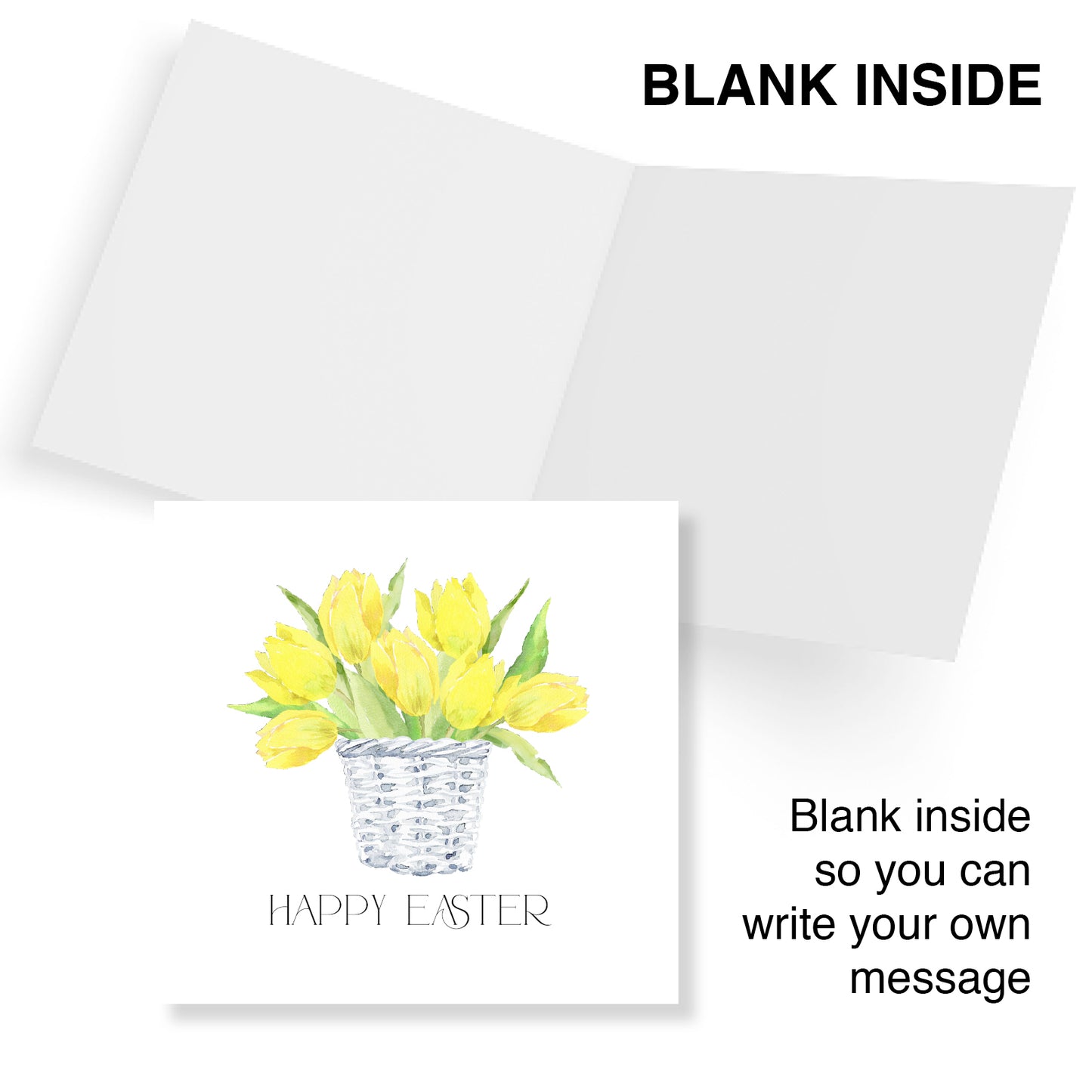 Yellow Tulips in Basket Card