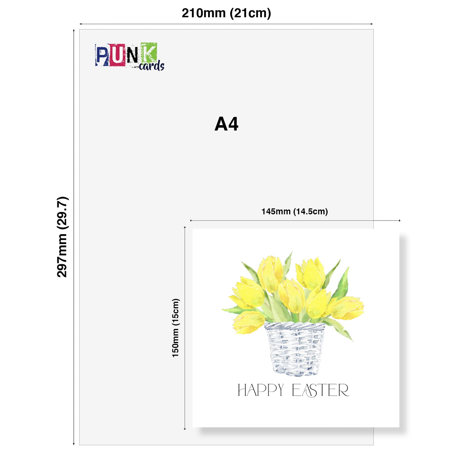 Yellow Tulips in Basket Card