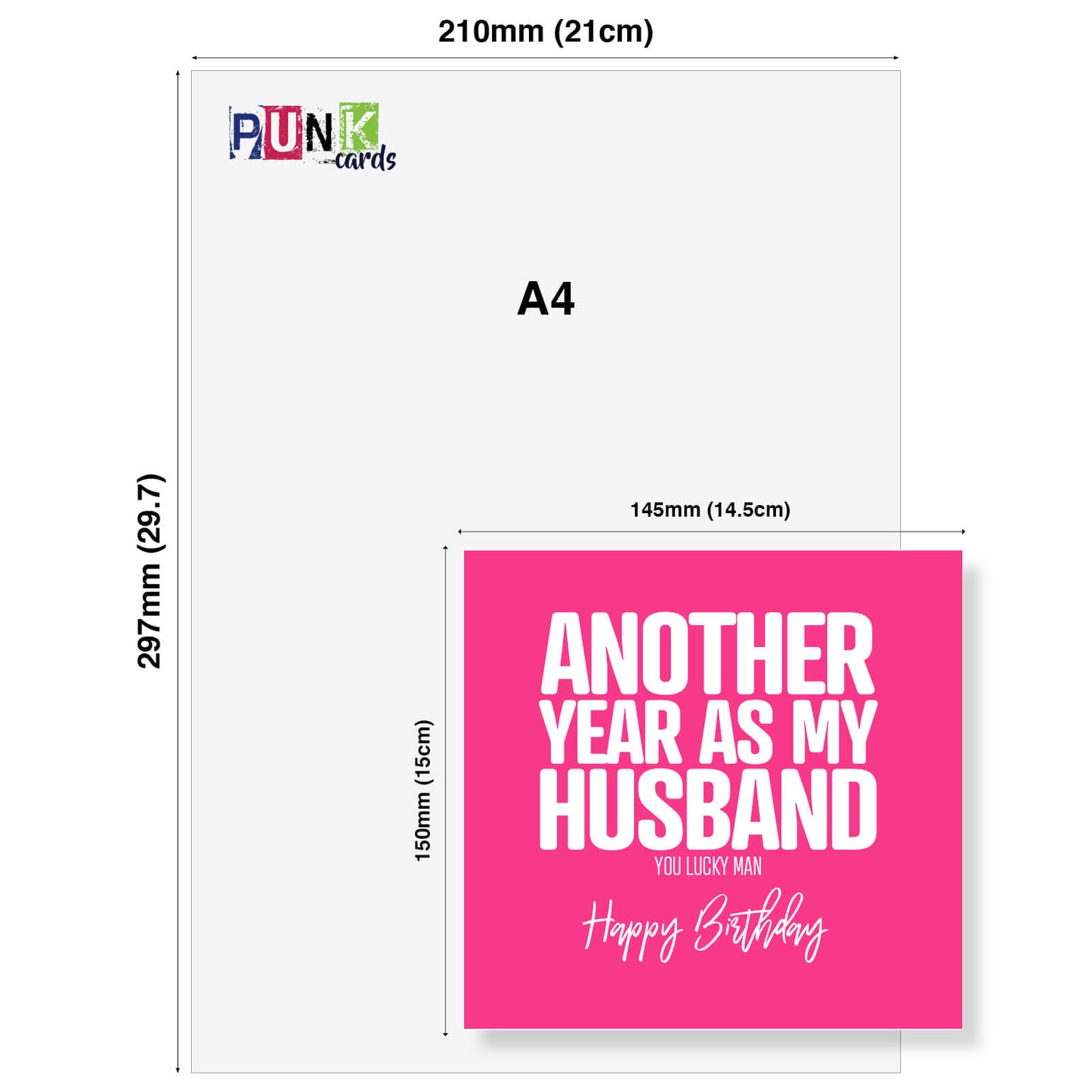 Another Year as My Husband - You Lucky Man! Birthday Card