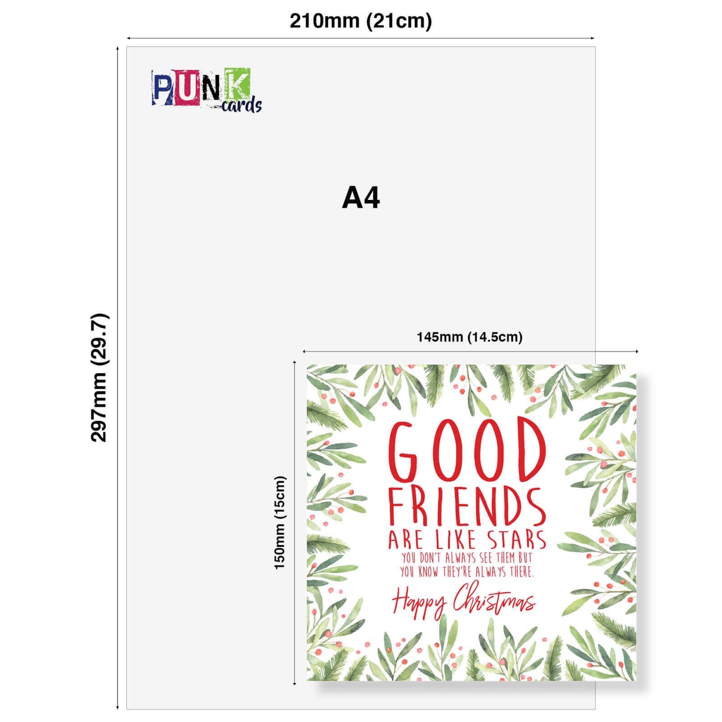 Good Friends Are Like Stars - Christmas Card