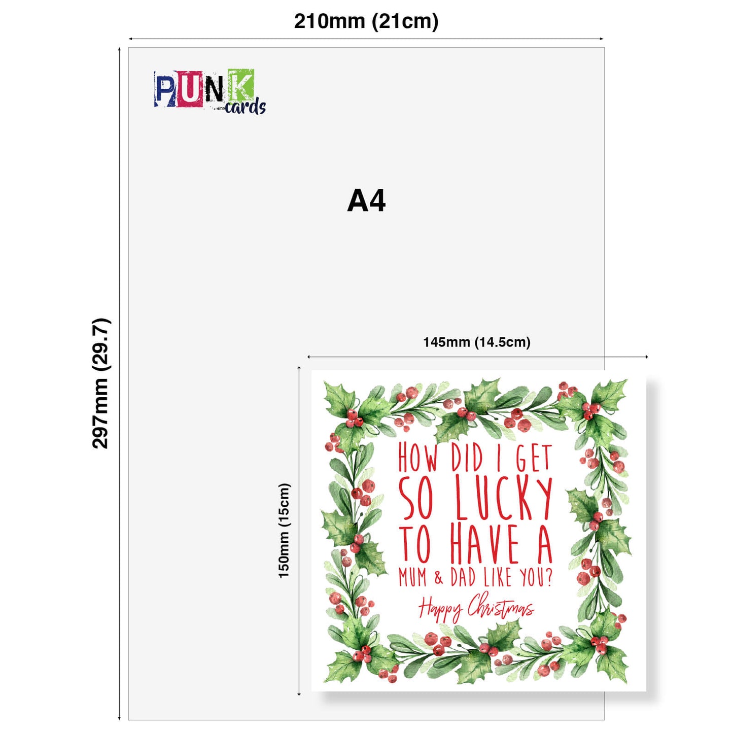 Christmas Card – "How Did I Get So Lucky – Mum & Dad"