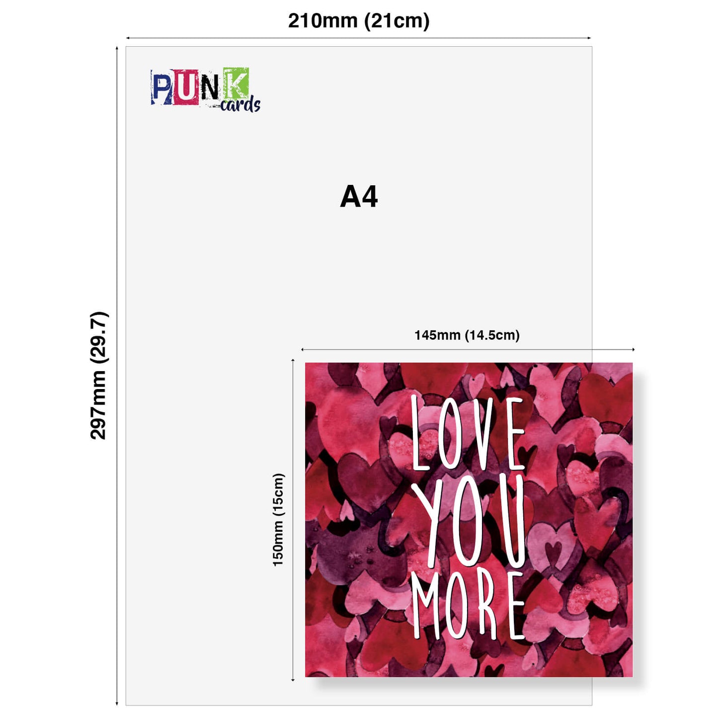 Love You More (Watercolour Hearts)