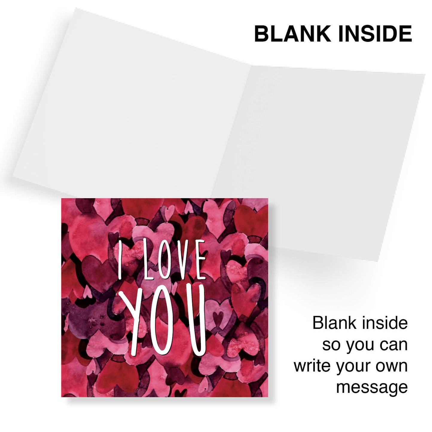 I Love You (Watercolour Hearts)