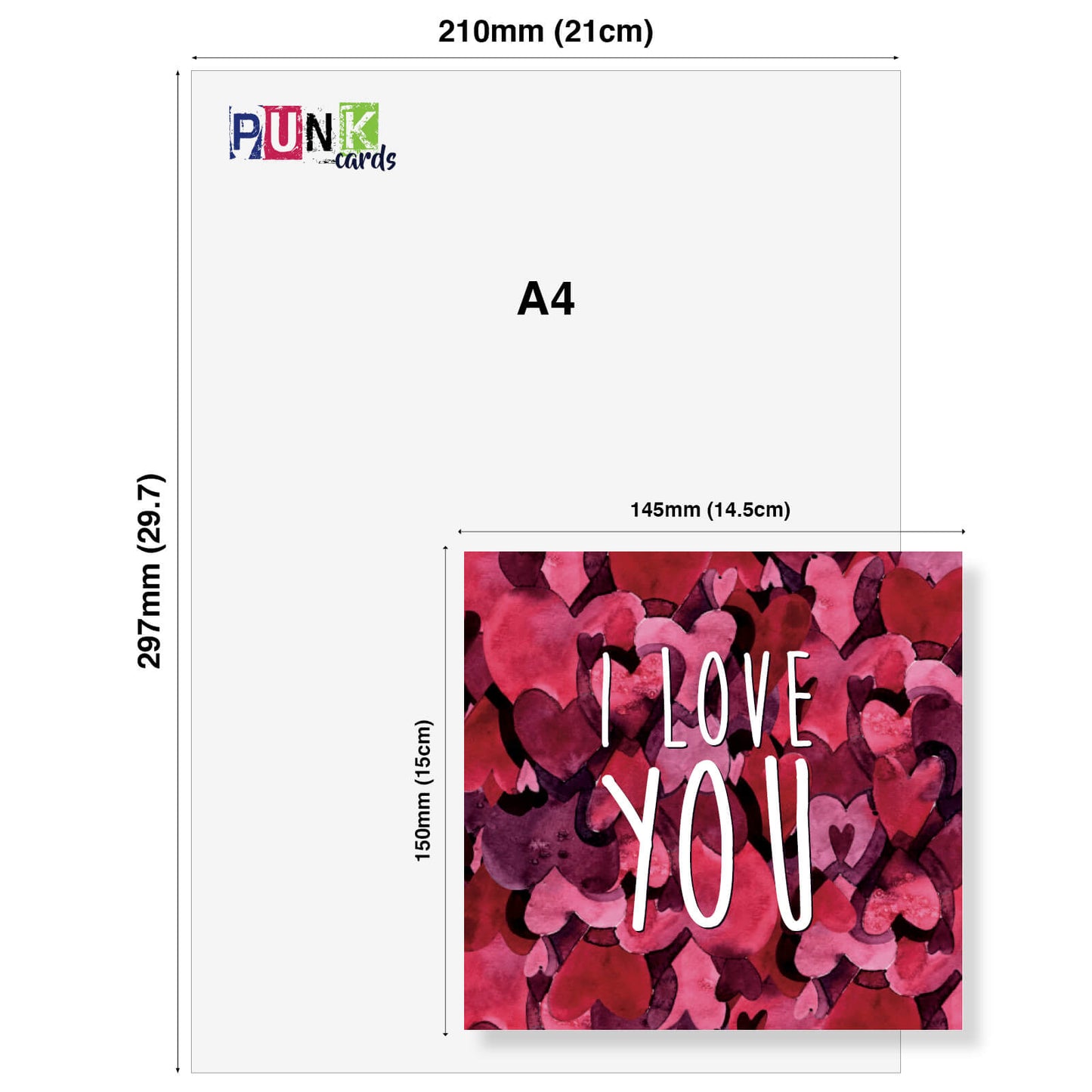 I Love You (Watercolour Hearts)