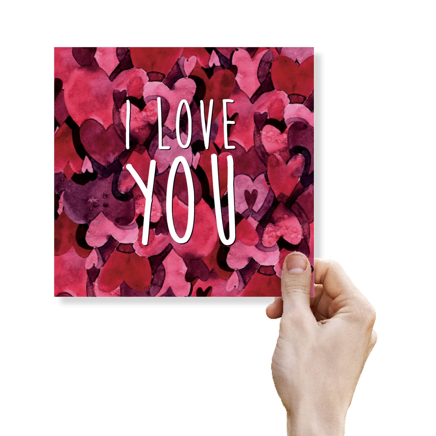 I Love You (Watercolour Hearts)