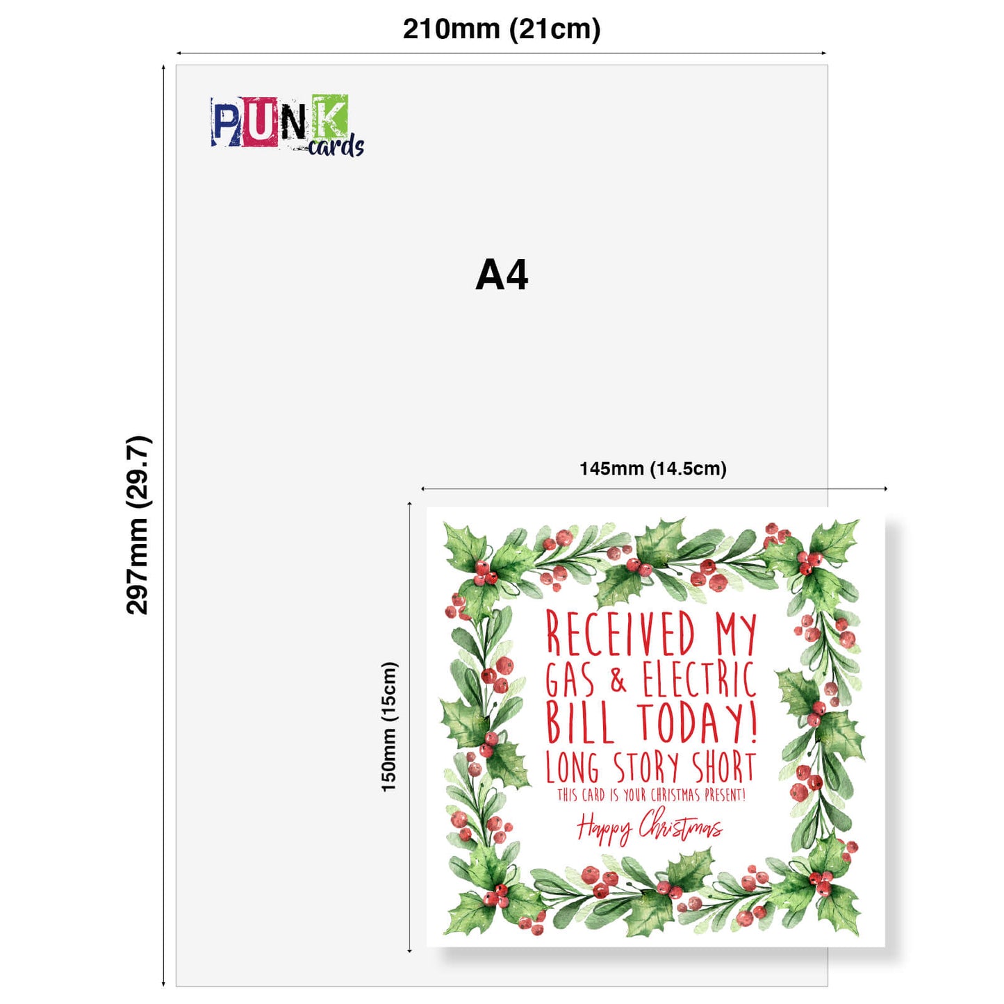 Received My Gas & Electric Bill Today – Long Story Short, This Card Is Your Present" Christmas Card