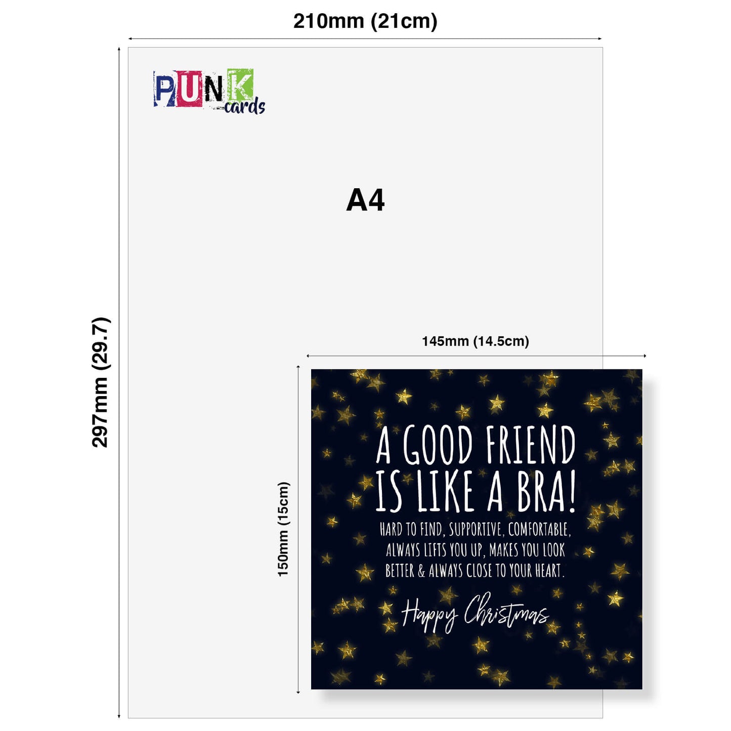 "A Good Friend is Like a Bra" - Funny Friendship Christmas Card
