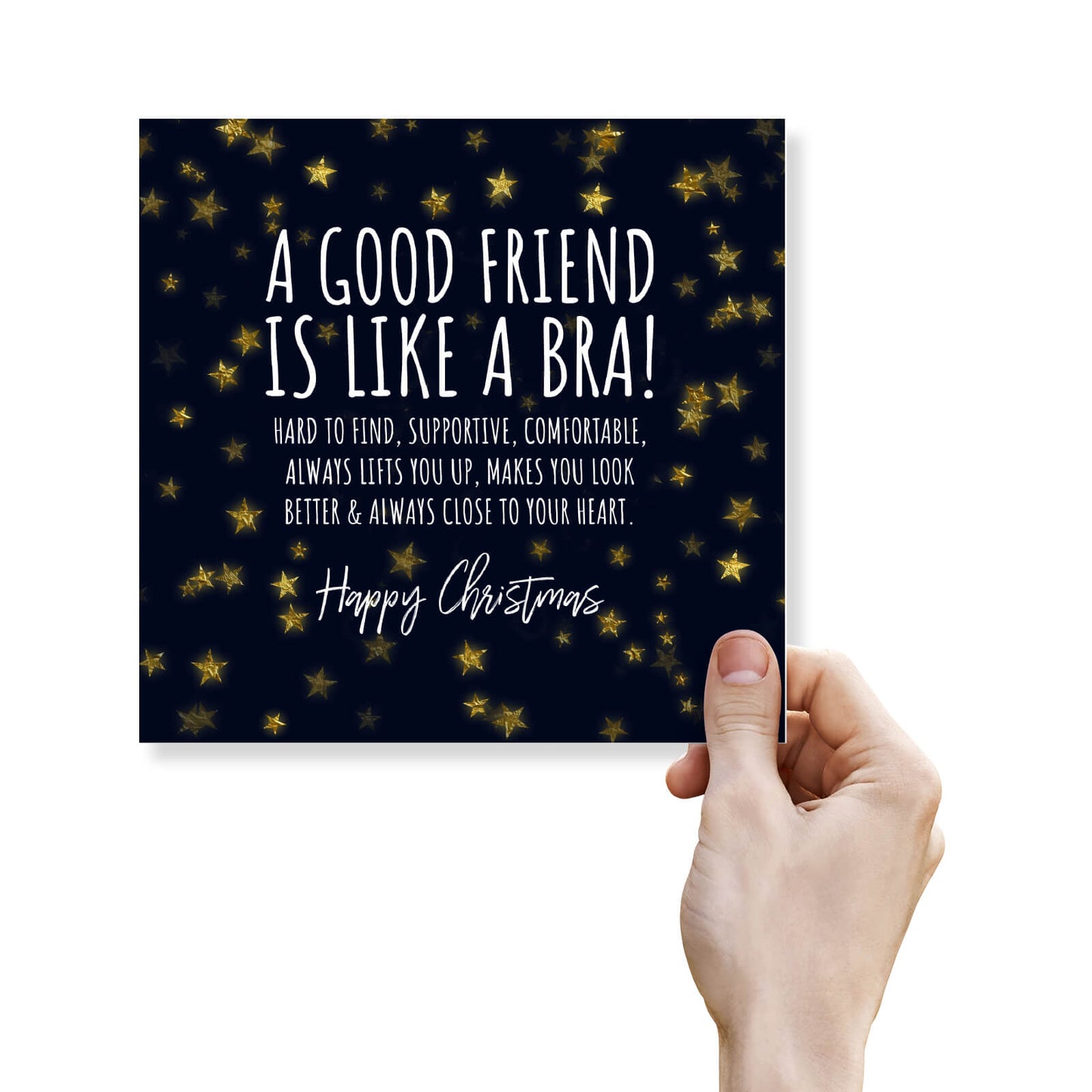 "A Good Friend is Like a Bra" - Funny Friendship Christmas Card