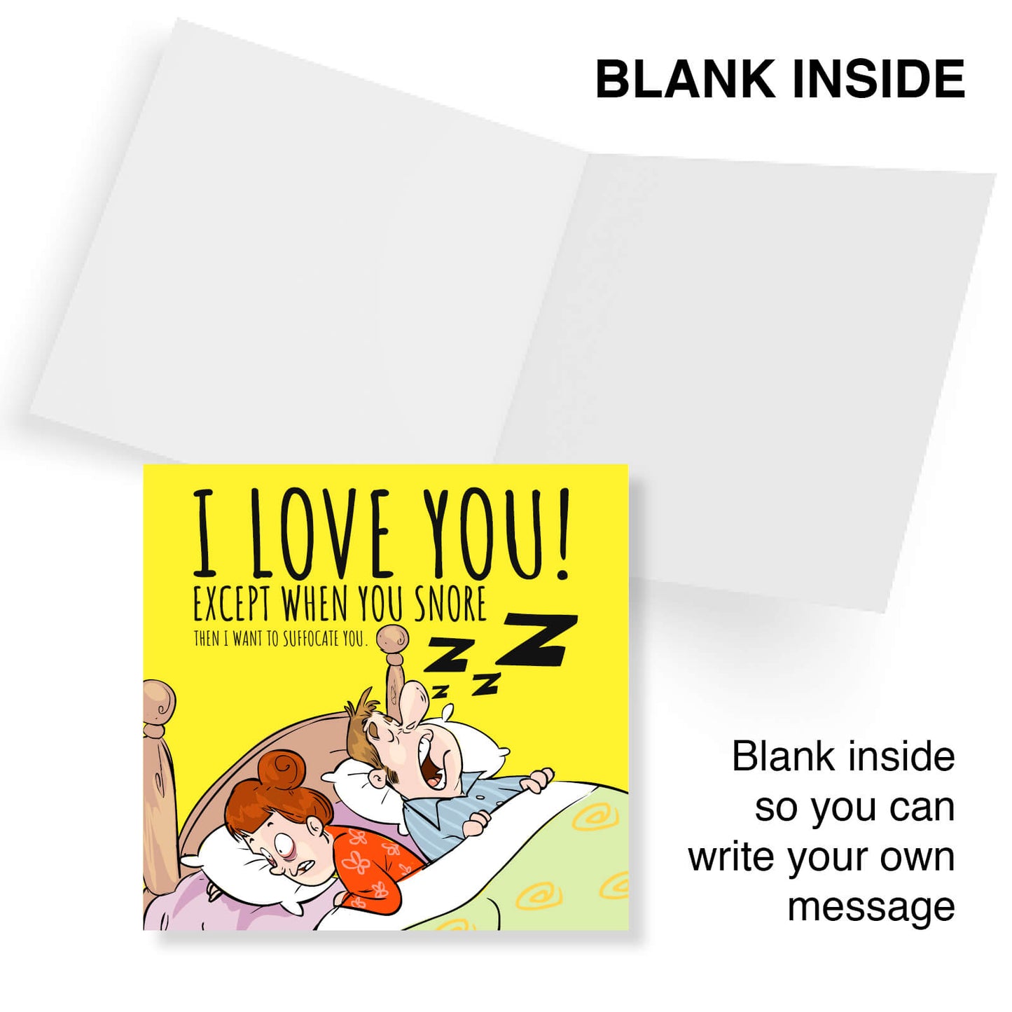 I Love You (Except When You Snore) – Funny Couple Card