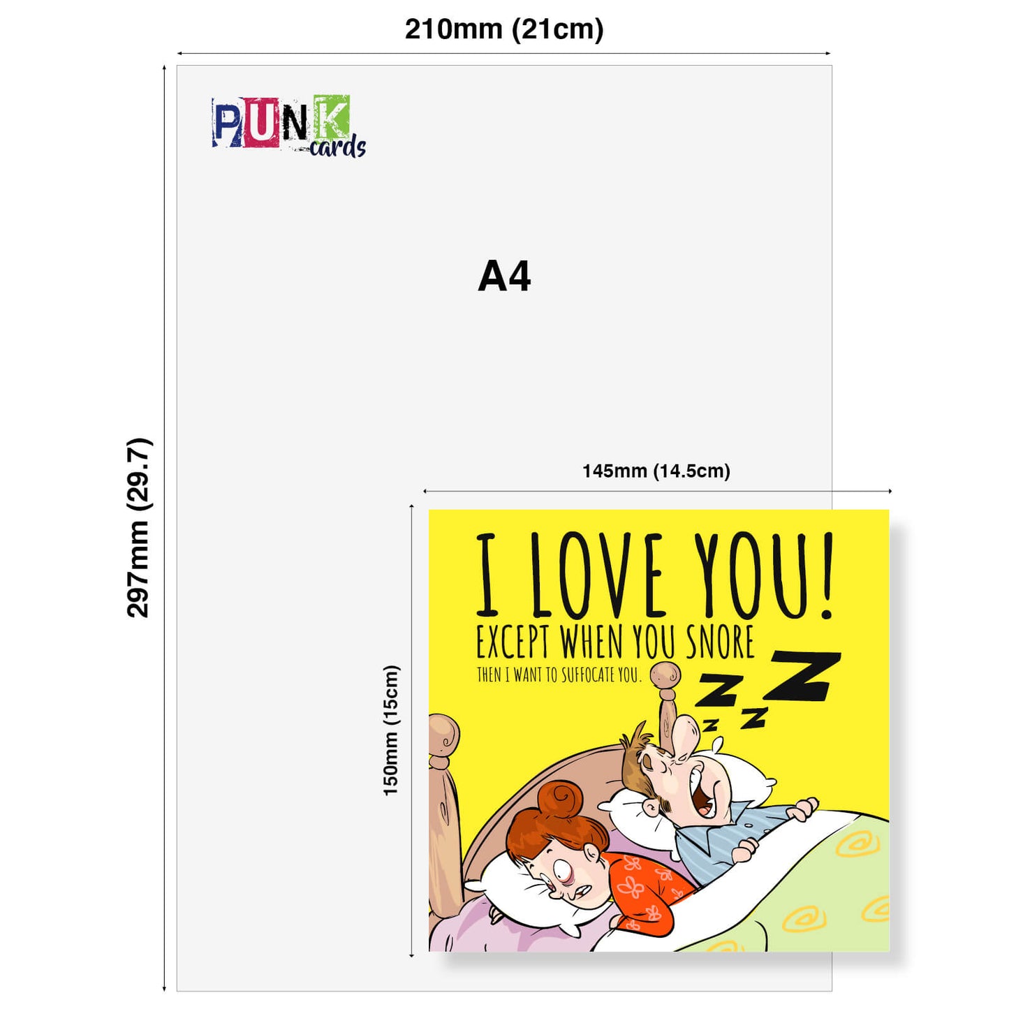 I Love You (Except When You Snore) – Funny Couple Card