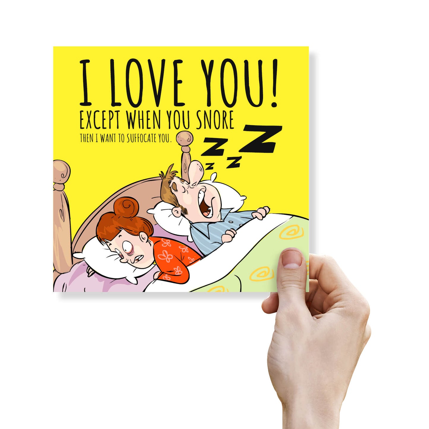I Love You (Except When You Snore) – Funny Couple Card