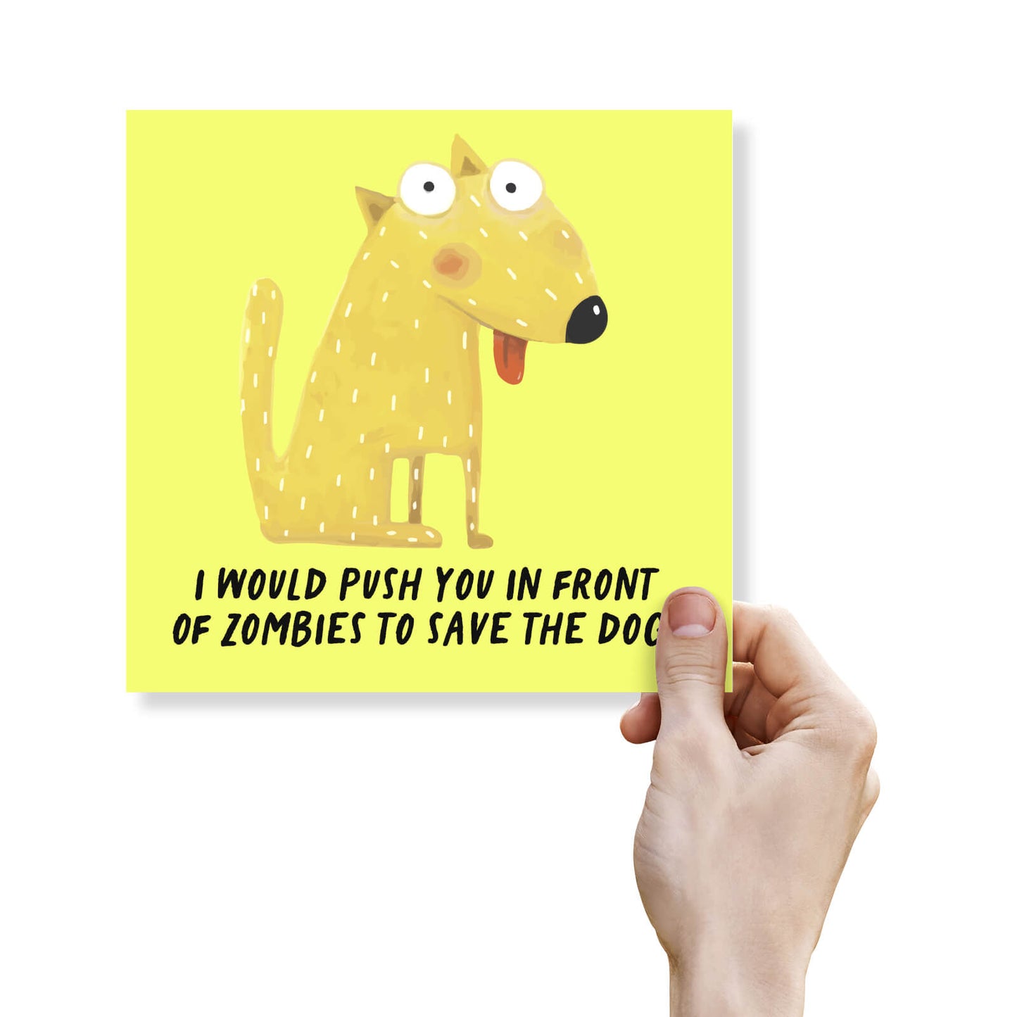 Push You to Save the Dog – Funny Zombie Card