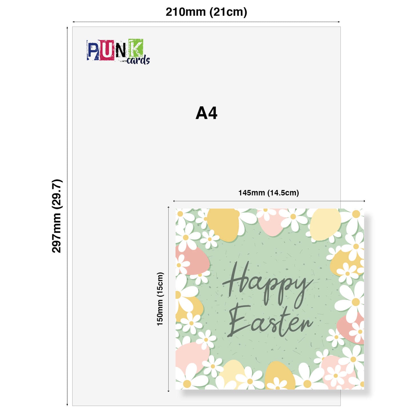 Green Floral Egg Border Card