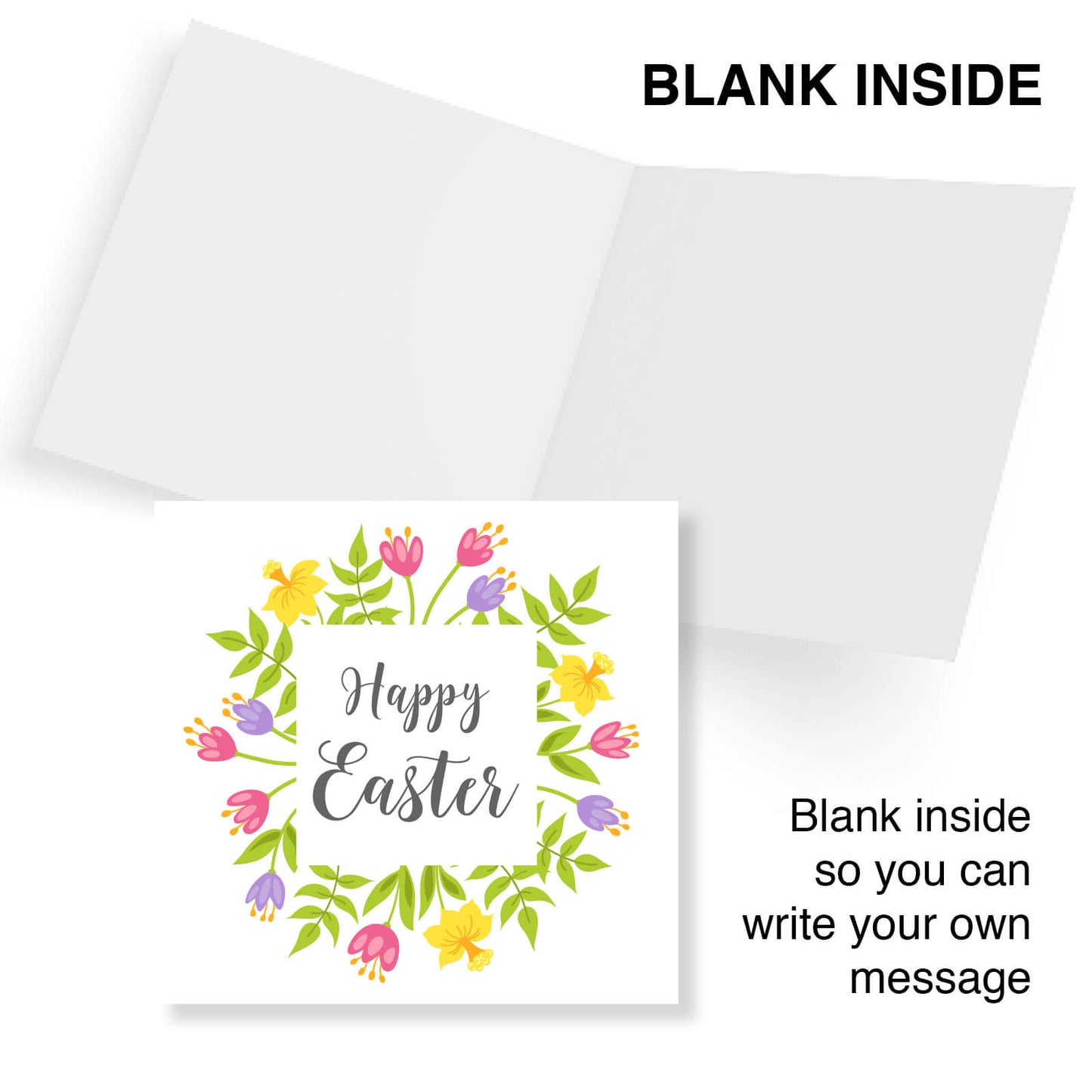 Wreath of Flowers Easter Card