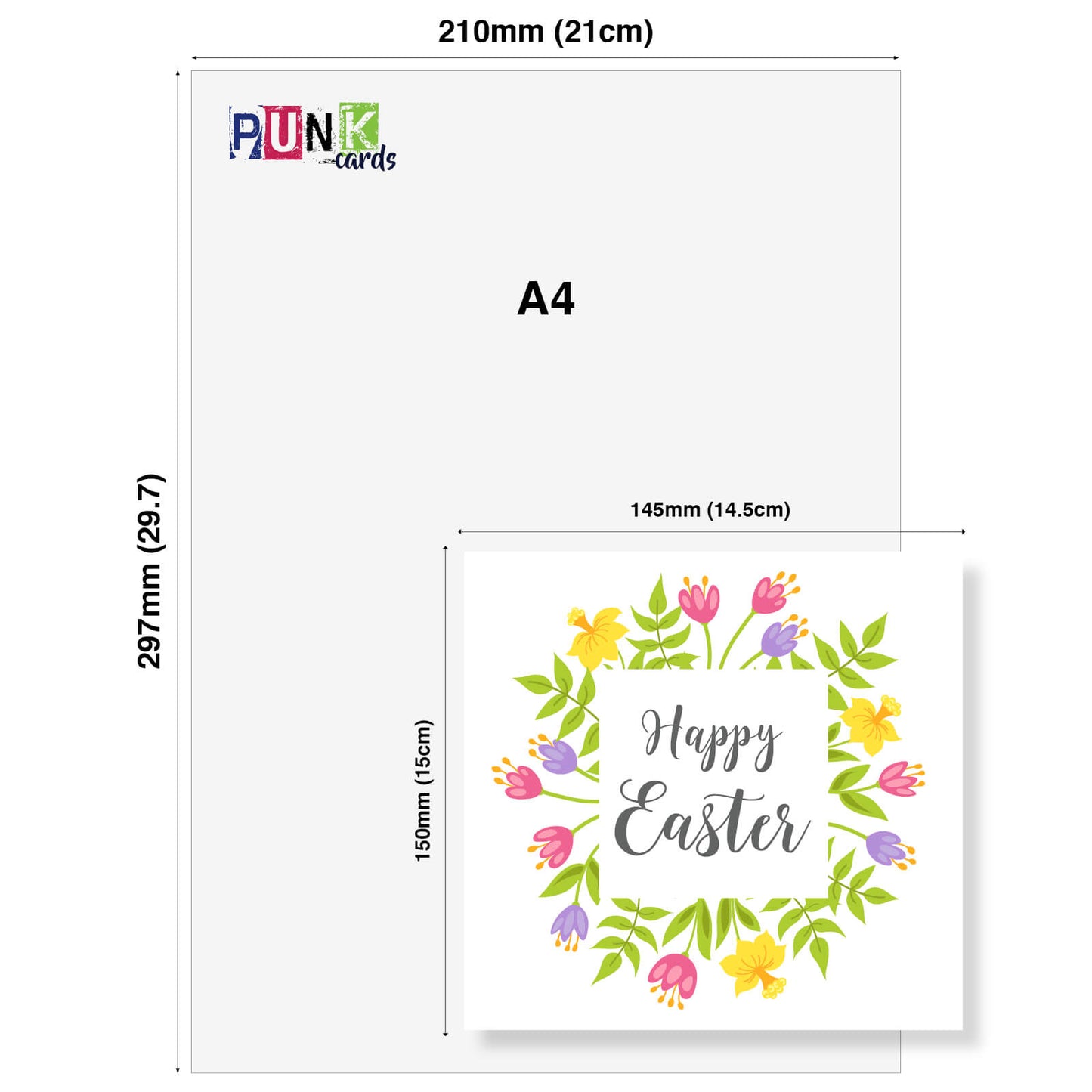 Wreath of Flowers Easter Card