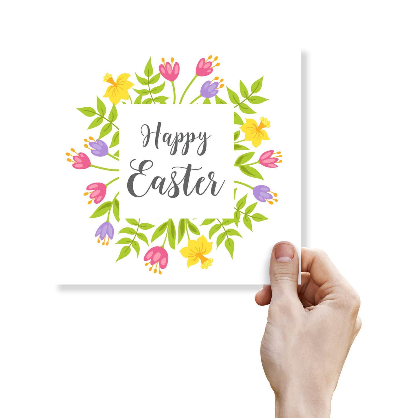 Wreath of Flowers Easter Card