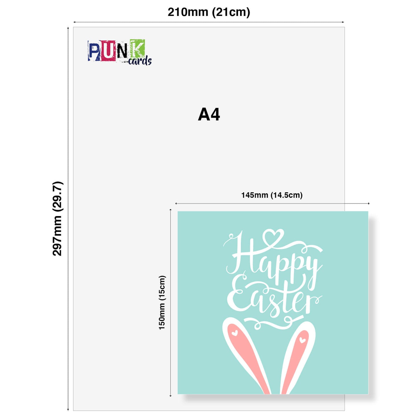 Bunny Ears Pastel Easter Card