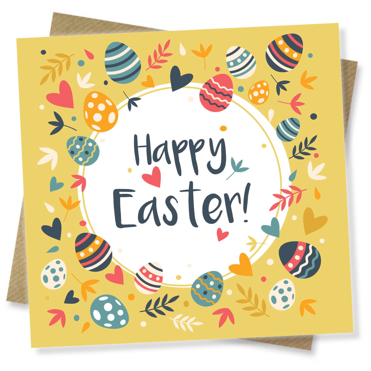 Happy Easter Egg Wreath Card