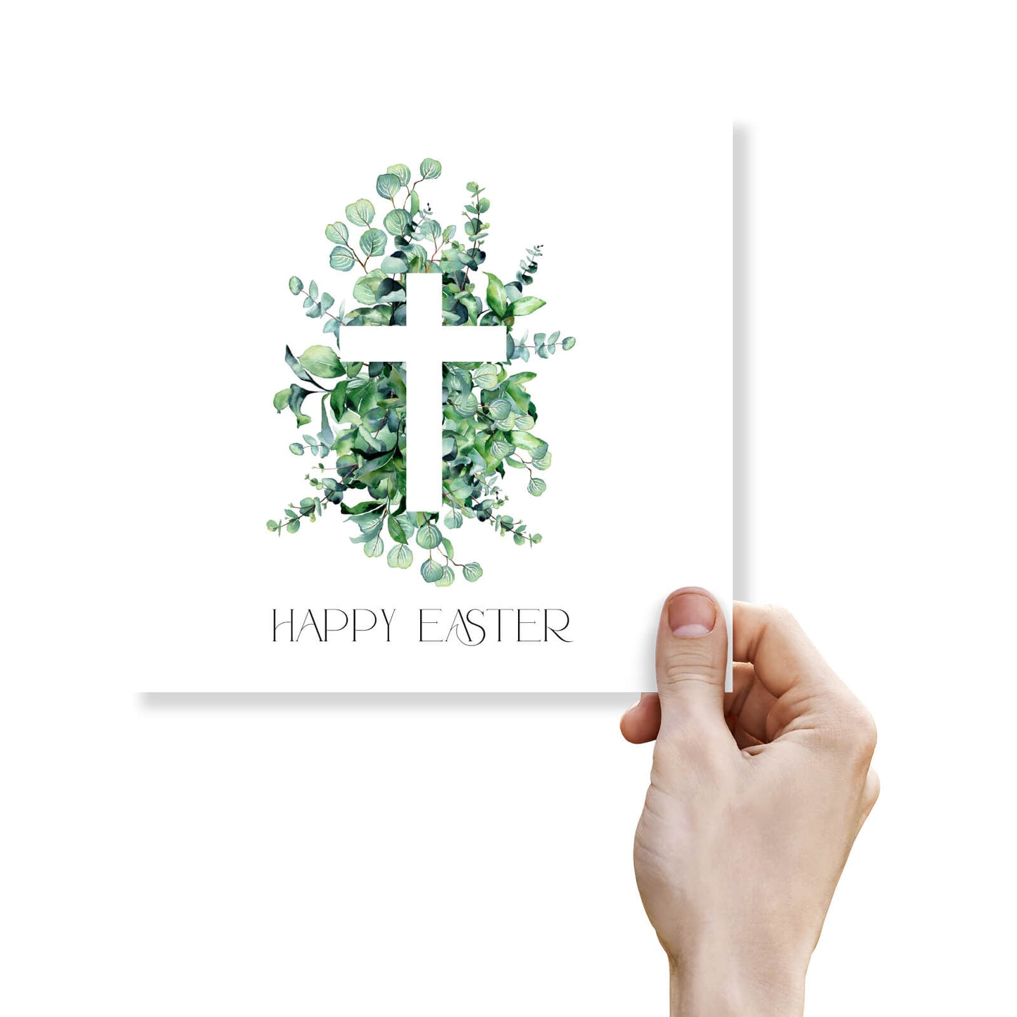 Cross & Greenery Easter Card