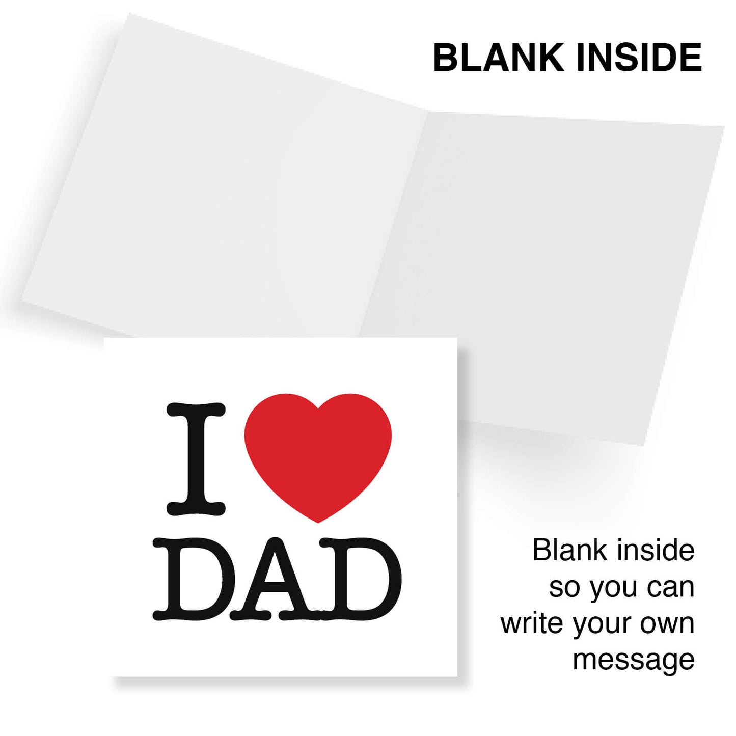 I Heart Dad (White Background, Red Heart)