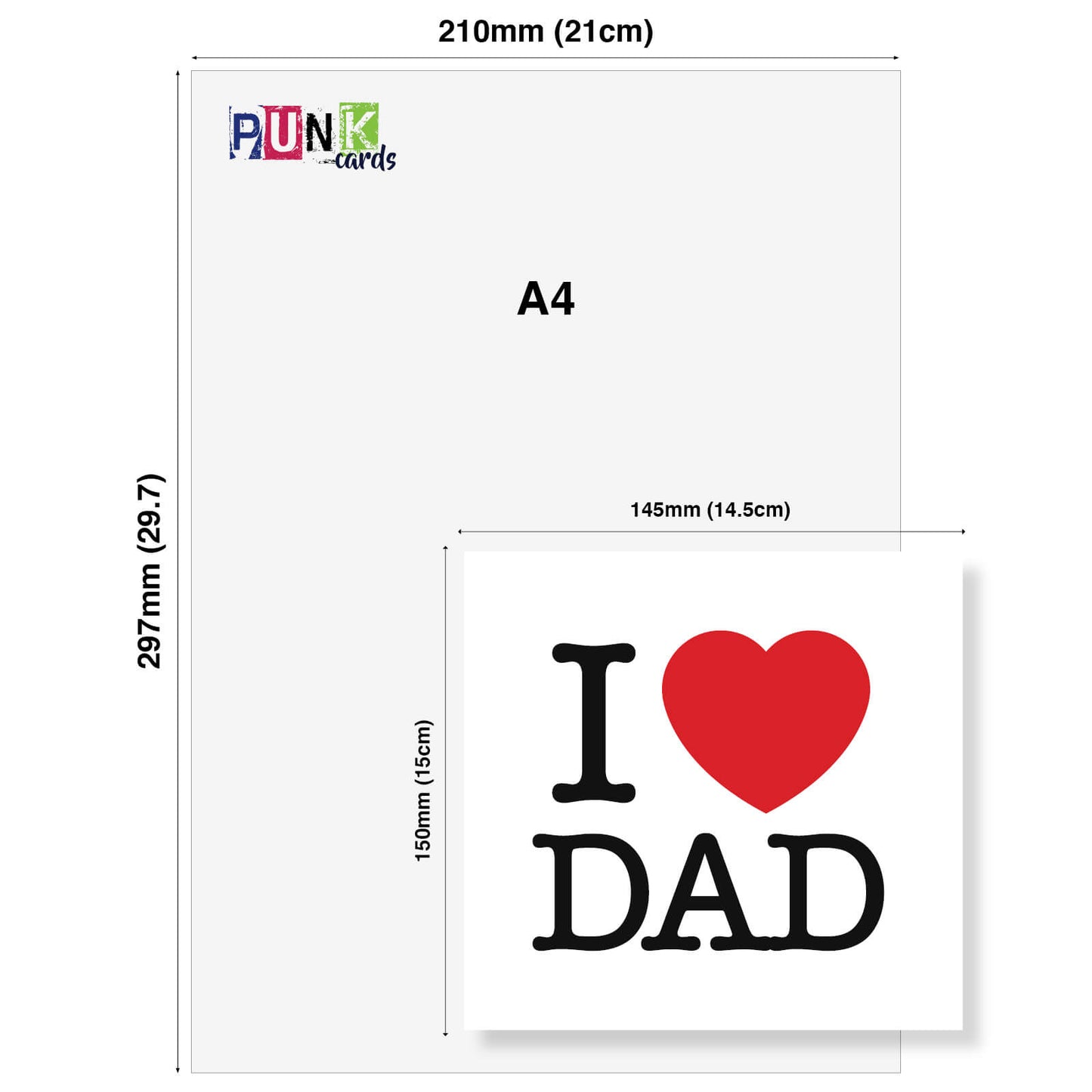 I Heart Dad (White Background, Red Heart)