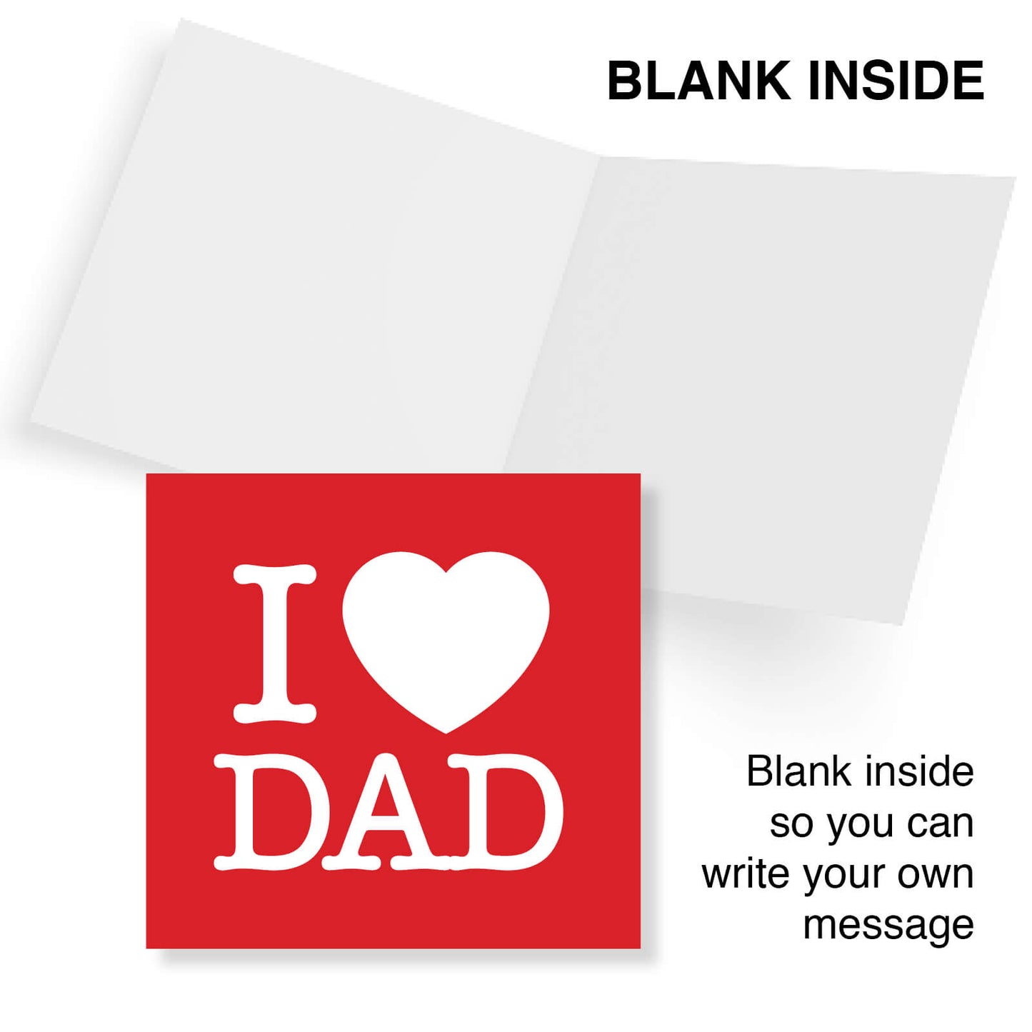I Heart Dad (Red Background, White Font)