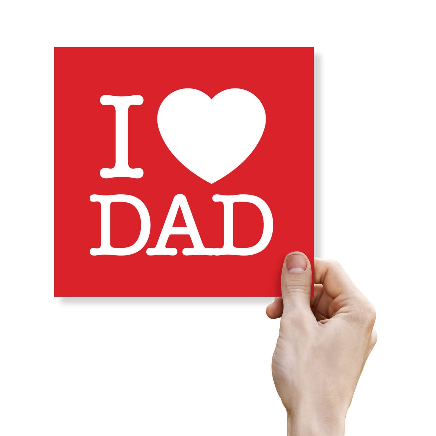 I Heart Dad (Red Background, White Font)