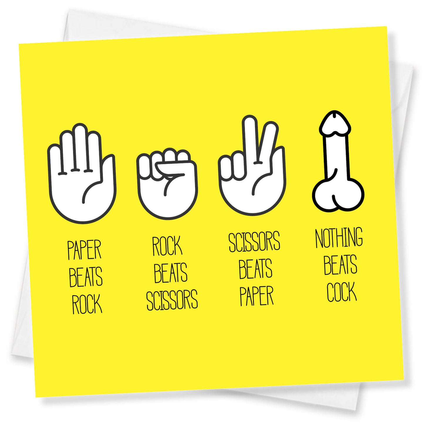 Nothing Beats Cock – Rude Rock Paper Scissors Card