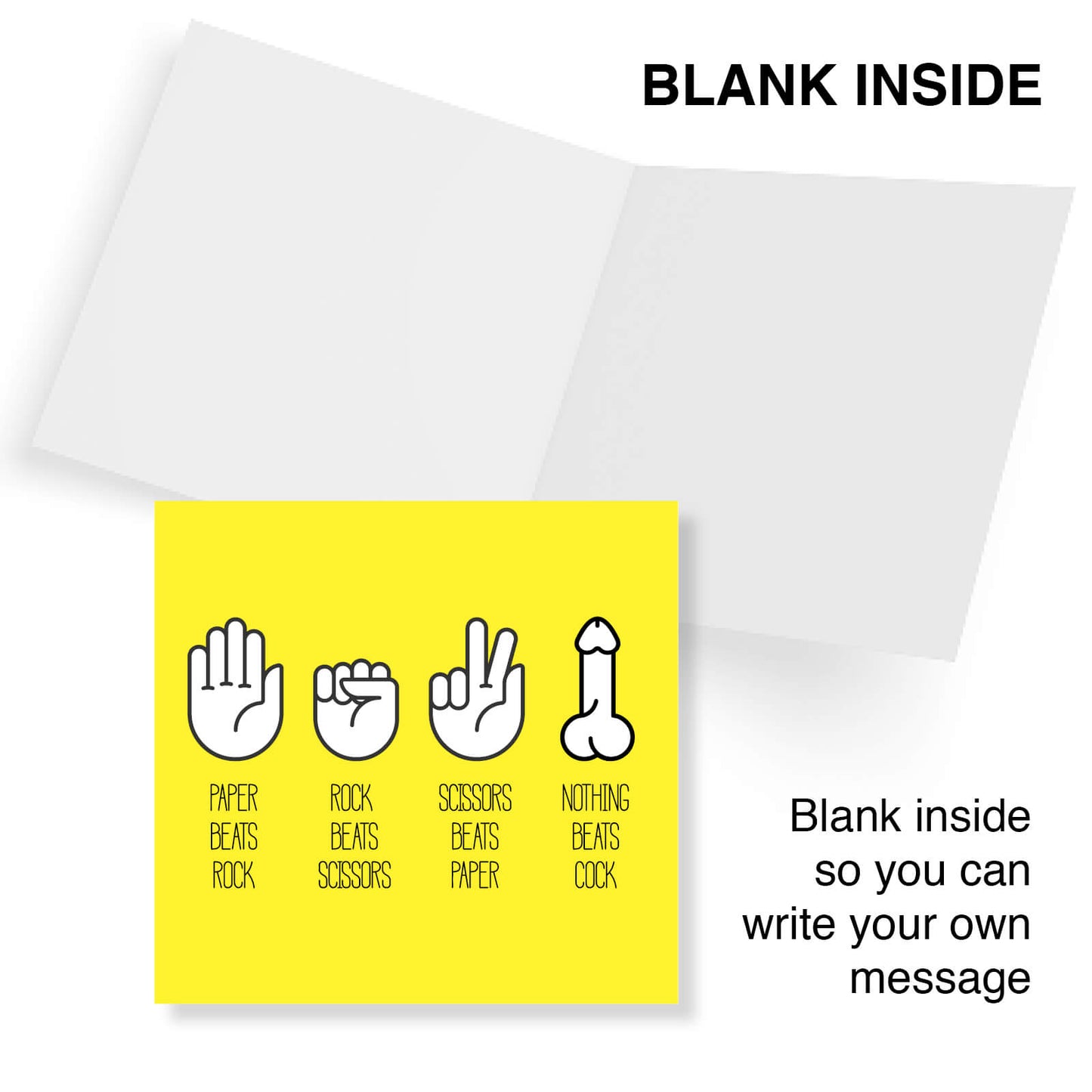 Nothing Beats Cock – Rude Rock Paper Scissors Card