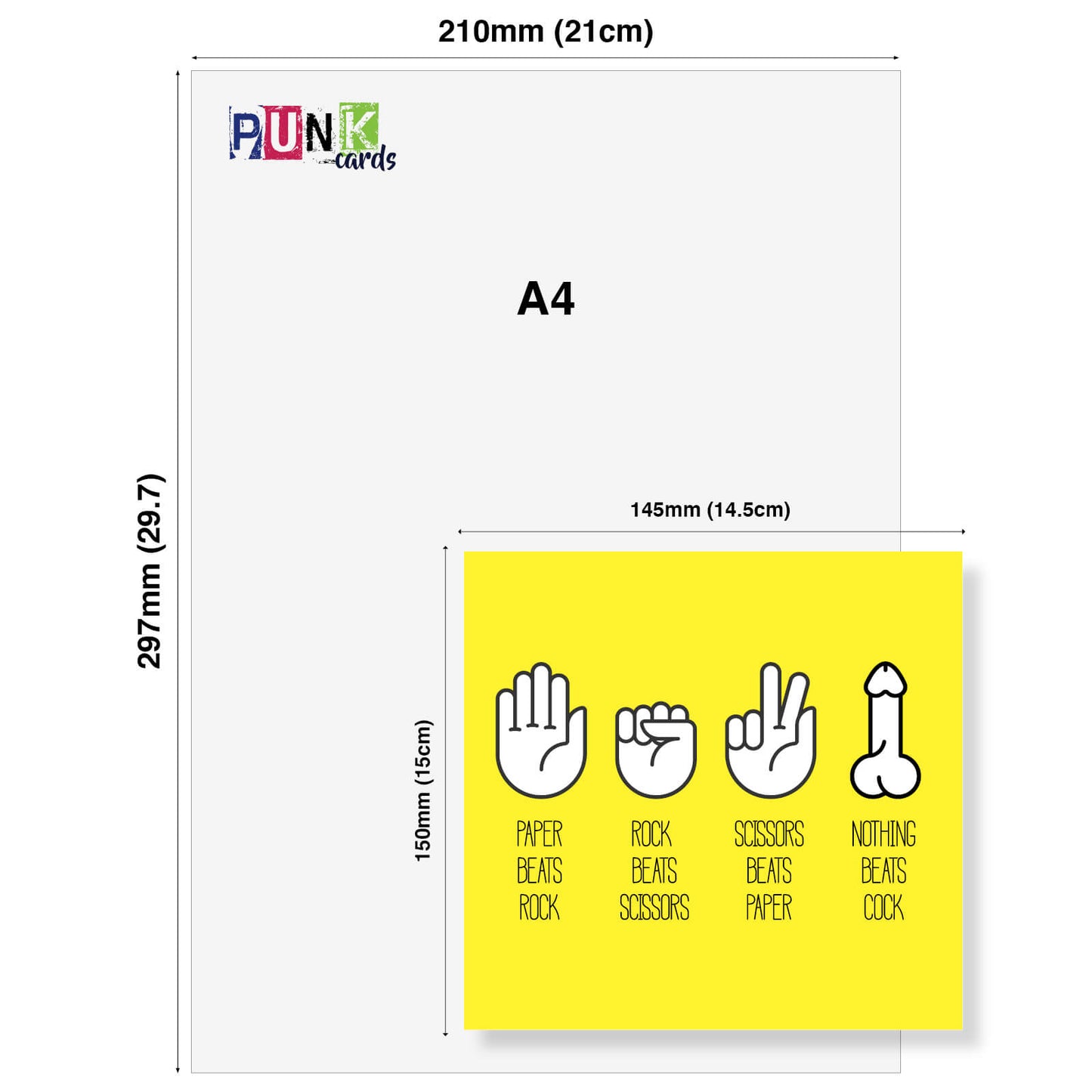 Nothing Beats Cock – Rude Rock Paper Scissors Card