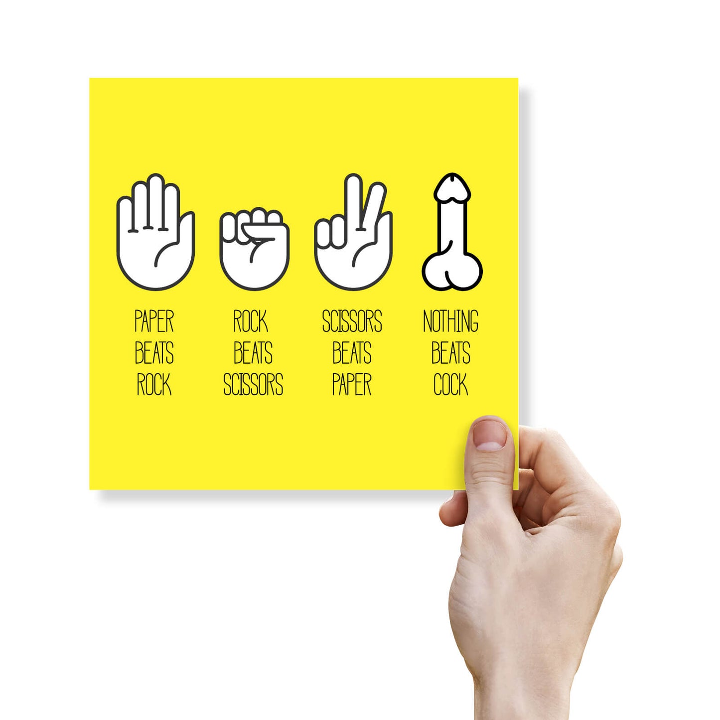 Nothing Beats Cock – Rude Rock Paper Scissors Card