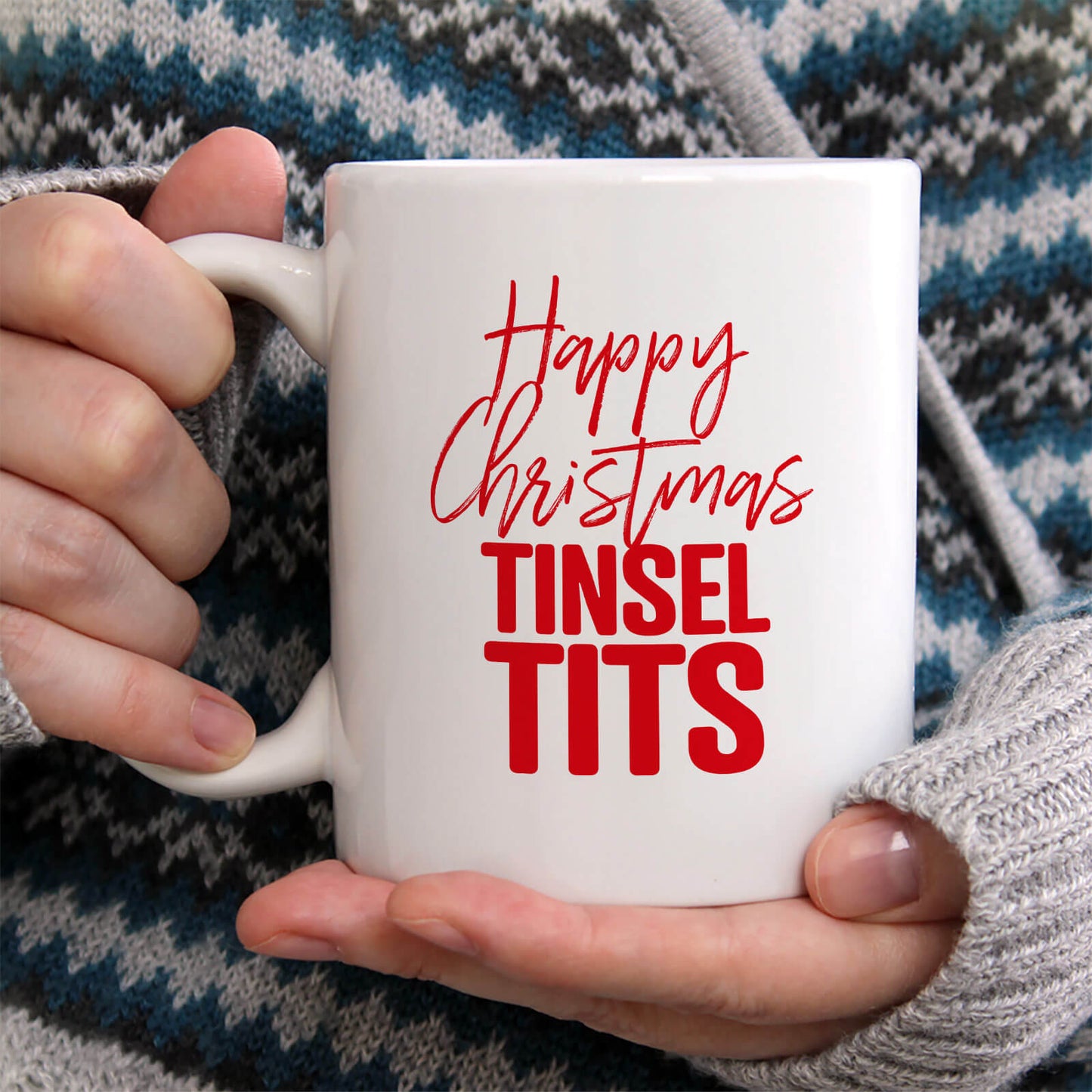Happy Christmas Tinsel Tits Mug