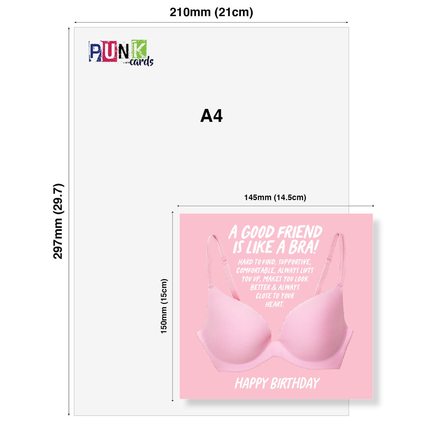 "A Good Friend is Like a Bra" Birthday Card