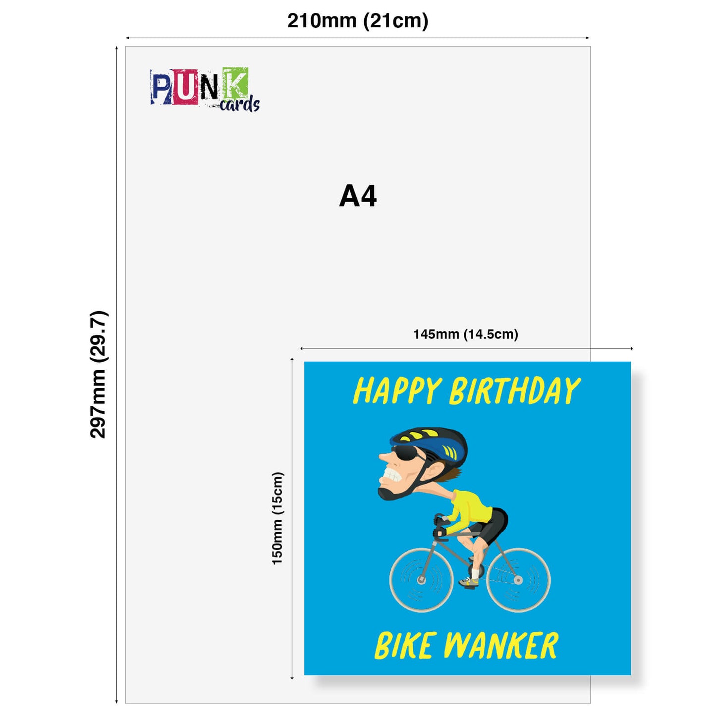"Happy Birthday Bike Wanker" Card