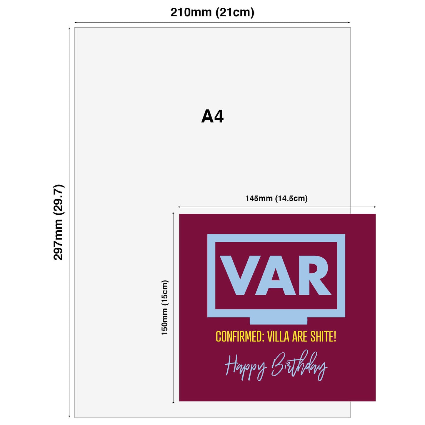 VAR: Villa Are Shite – Funny Football Birthday Card