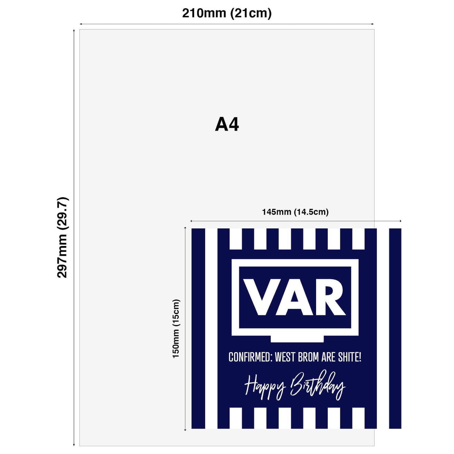 VAR: West Brom Are Shite – Funny Football Birthday Card