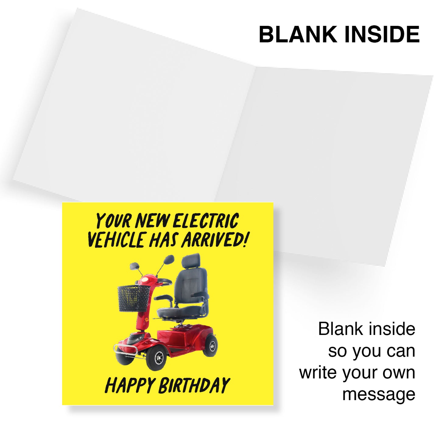Your New Electric Vehicle Has Arrived!" Birthday Card
