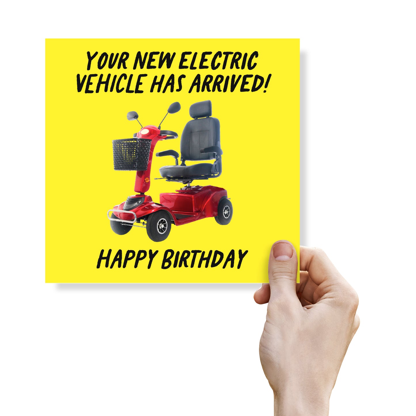 Your New Electric Vehicle Has Arrived!" Birthday Card