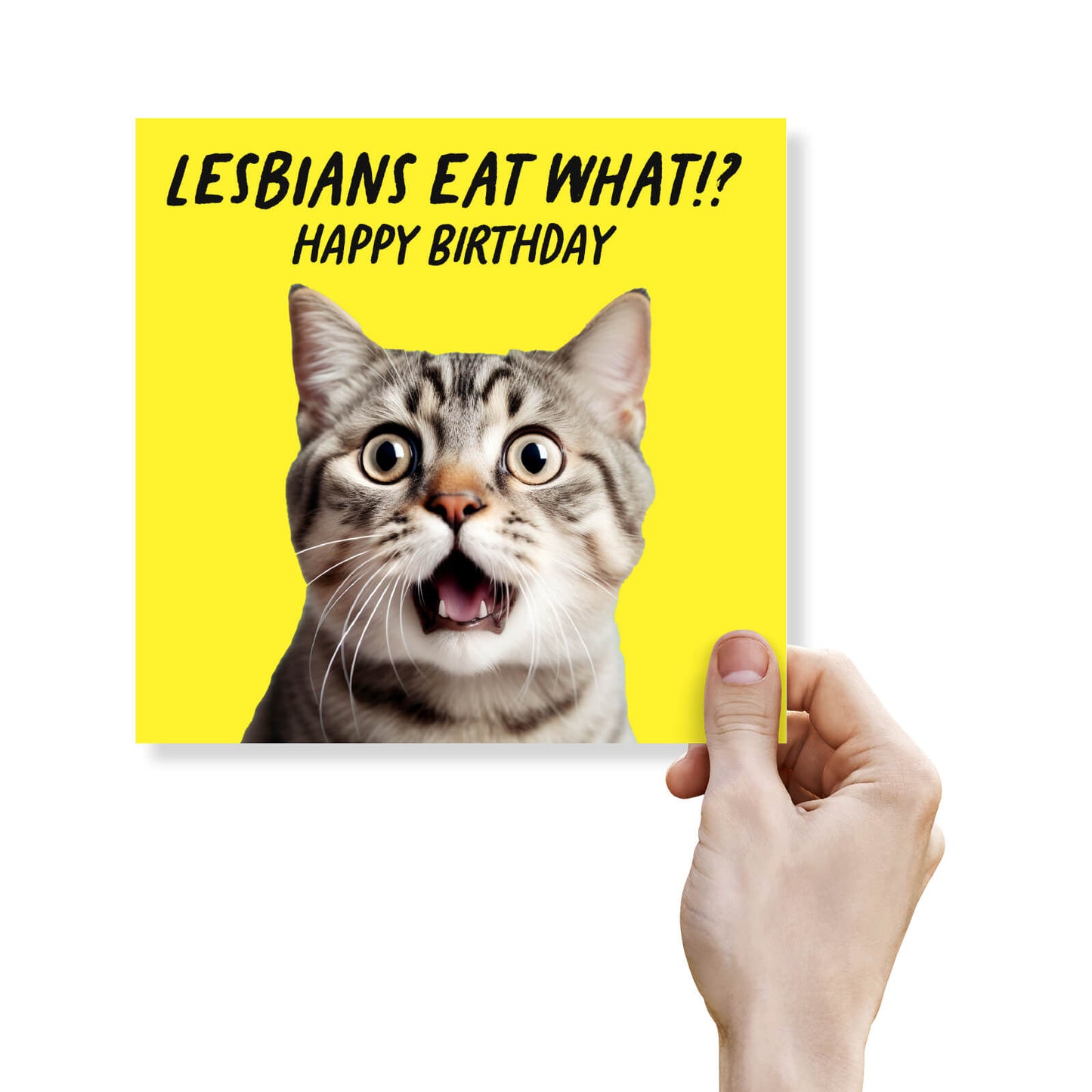 Lesbians Eat What!? – Funny Cat Birthday Card