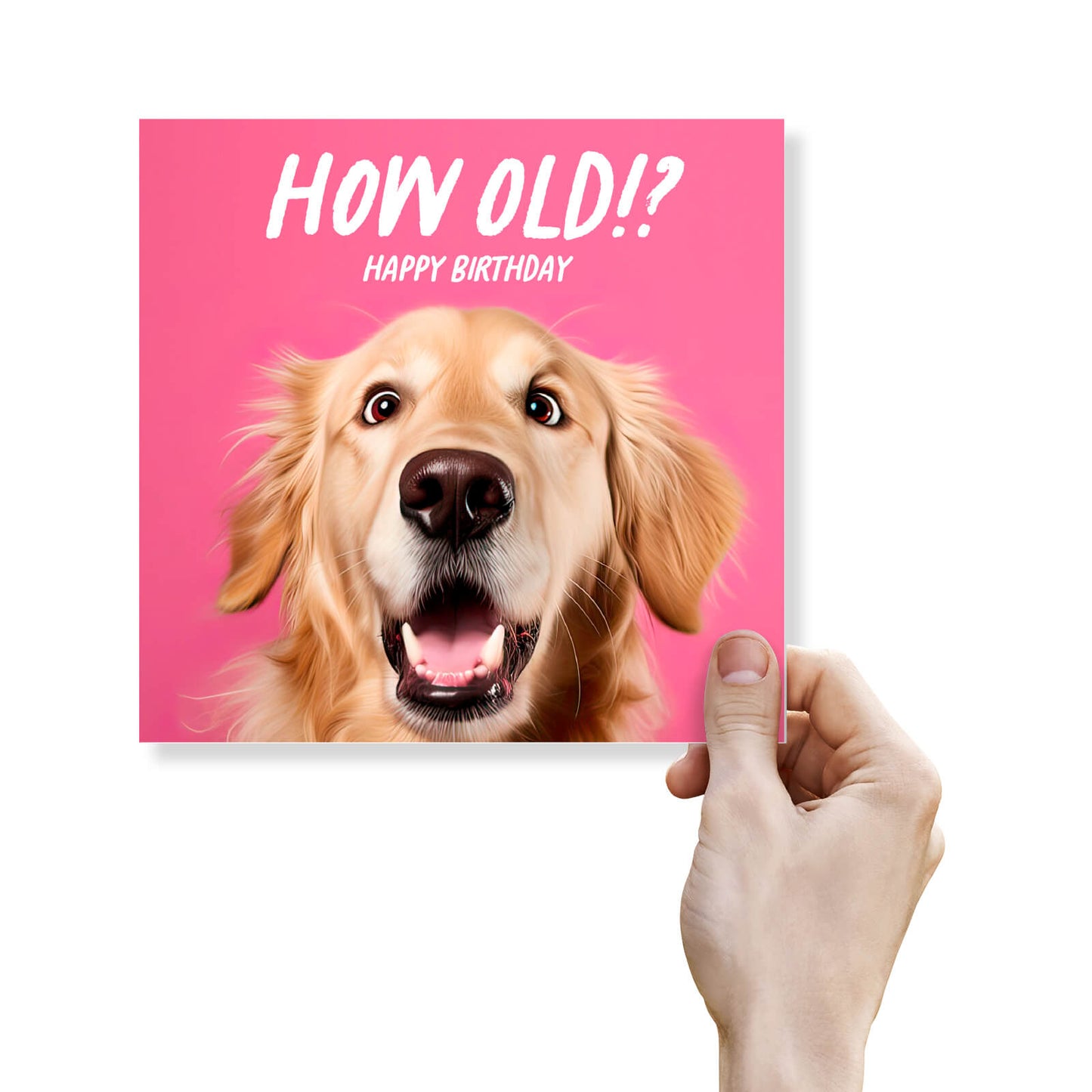 How Old!? – Golden Retriever Birthday Card