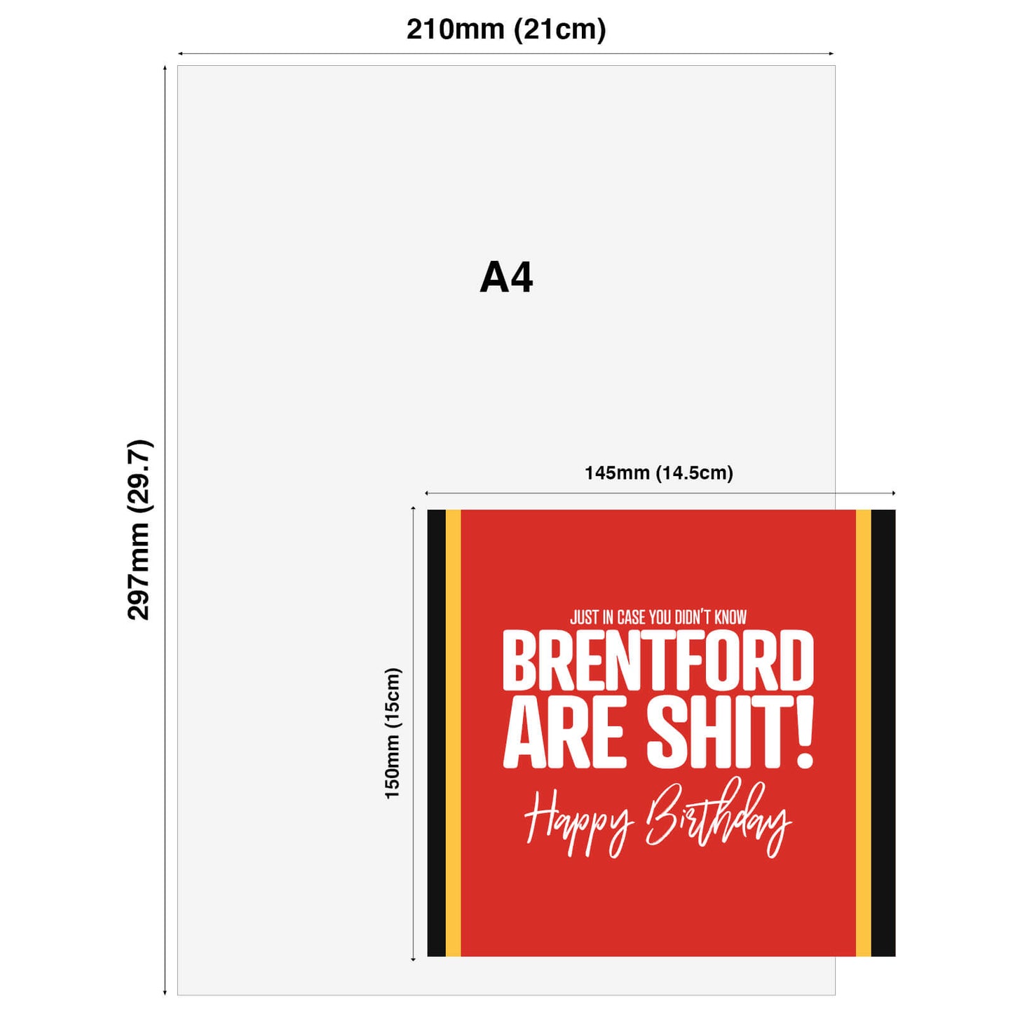 Brentford Are Shit - Funny Birthday Card