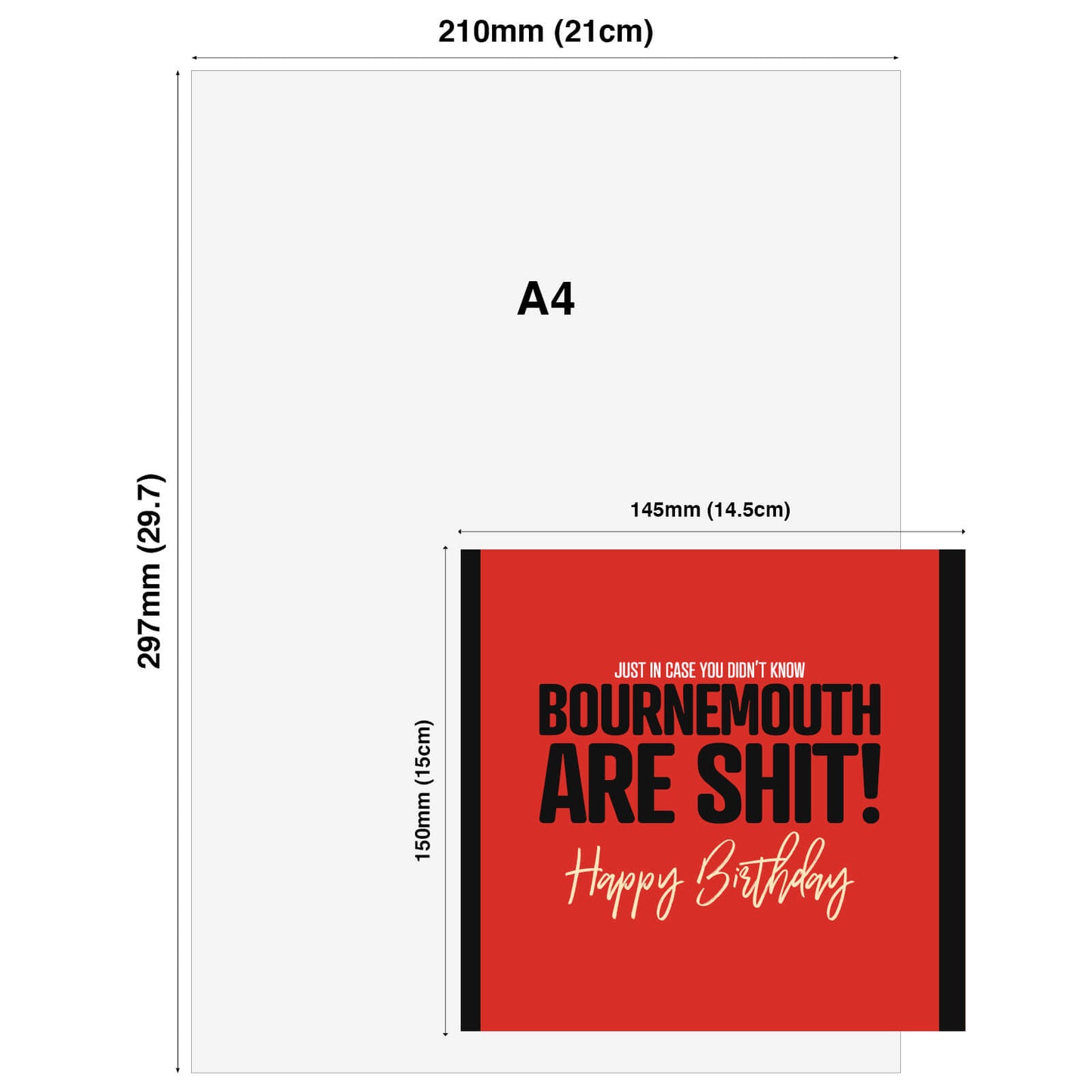 Bournemouth Are Shit - Funny Birthday Card