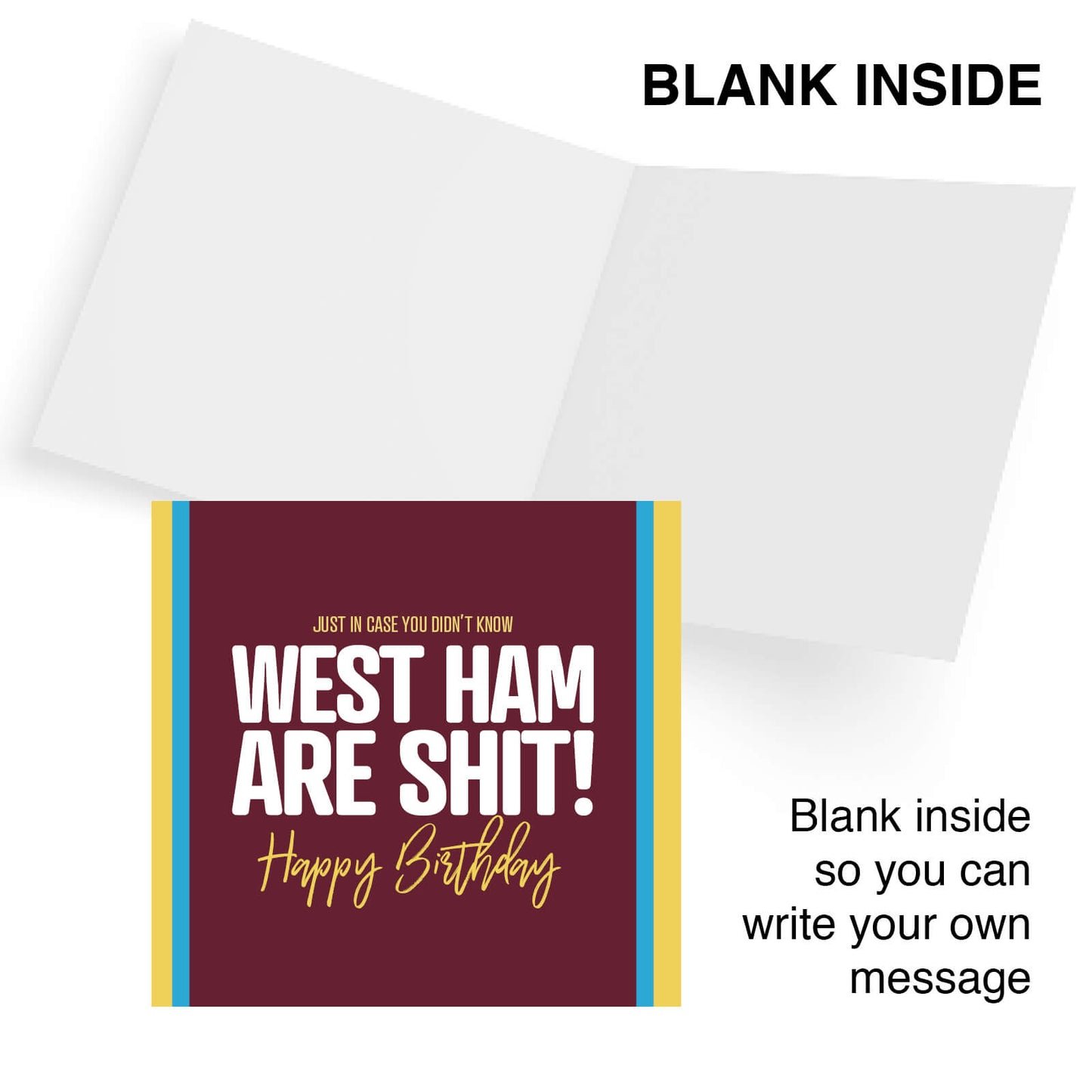 West Ham Are Shit - Funny Birthday Card